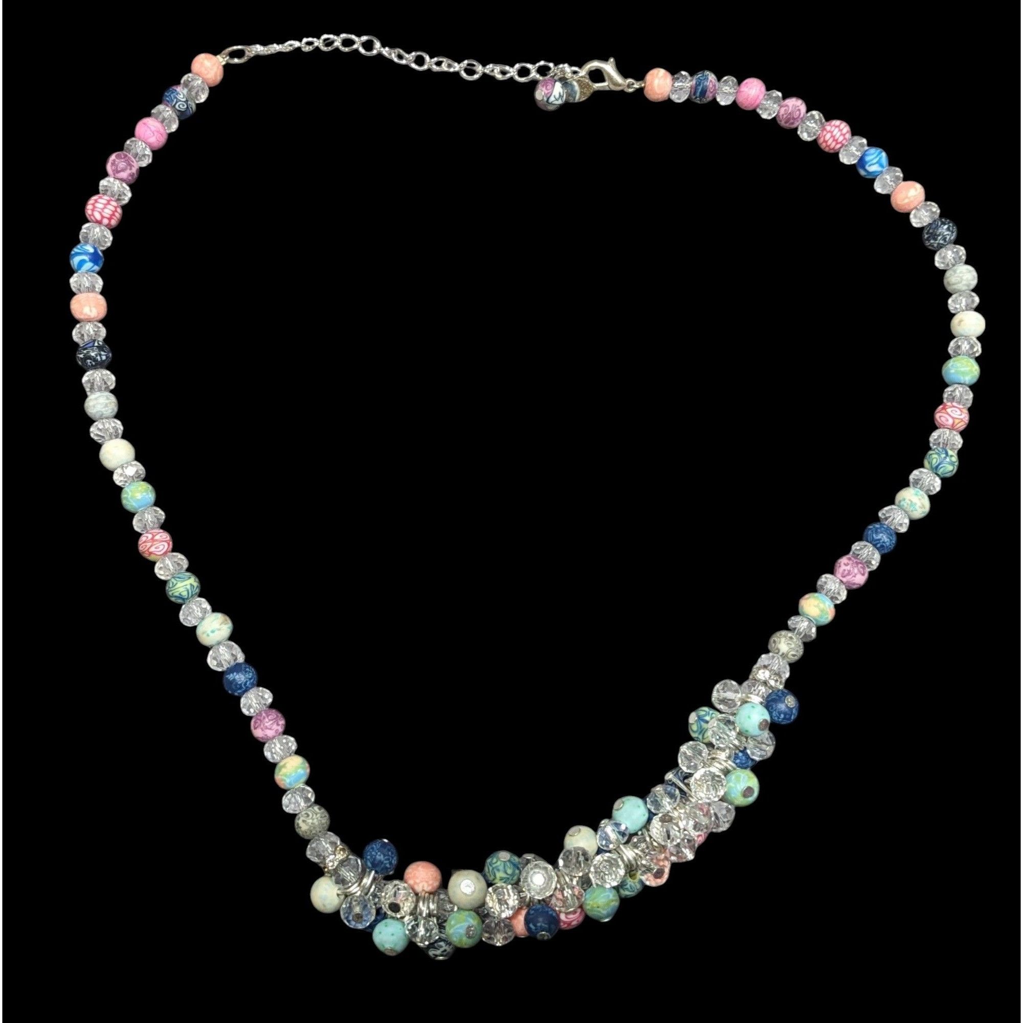 Other Viva Beads Clear Glass Rainbow Polymer Clay Beaded Necklace Size ONE SIZE - 1 Thumbnail