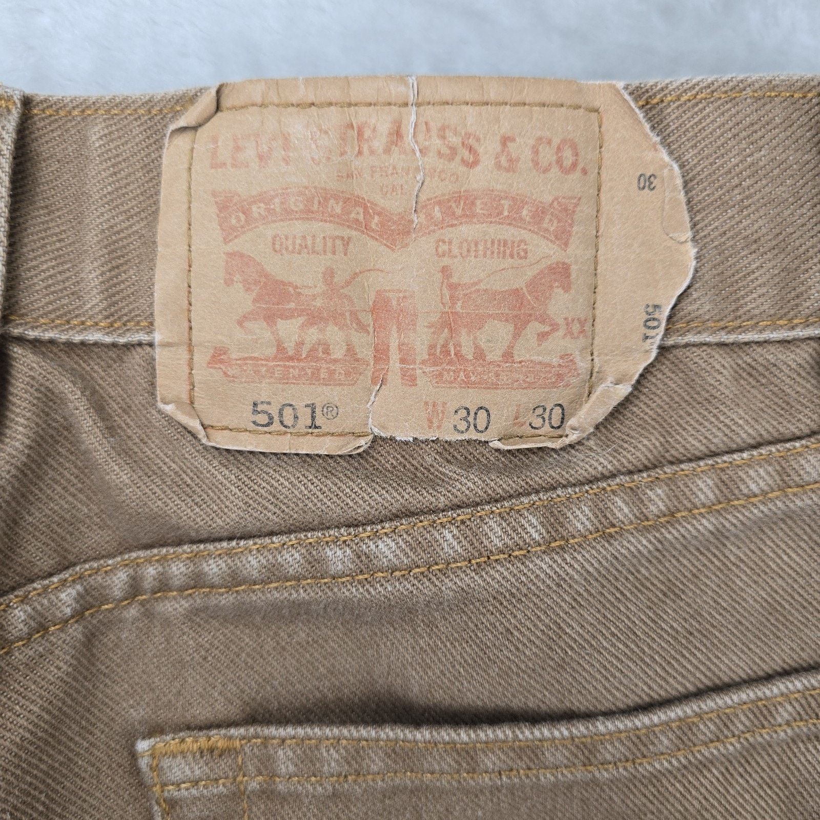 Levi's VTG Levis 501 Jeans Mens 28x27 Brown USA Tag 30x30 Y2K Size US 28 / EU 44 - 9 Thumbnail