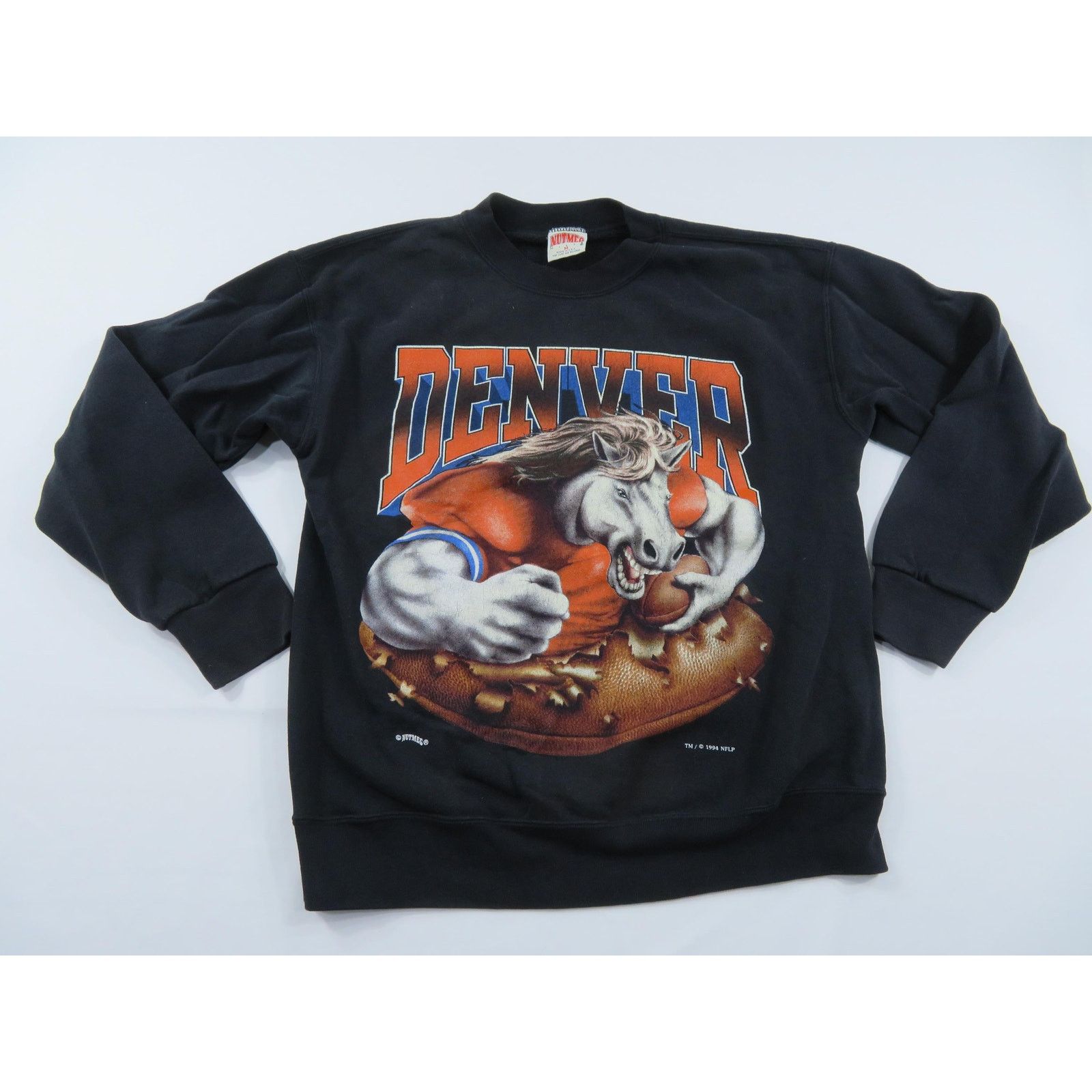 Nutmeg Denver Broncos Sweatshirt, Double Sided Crewneck Sz M 1990s Size US M / EU 48-50 / 2 - 1 Thumbnail