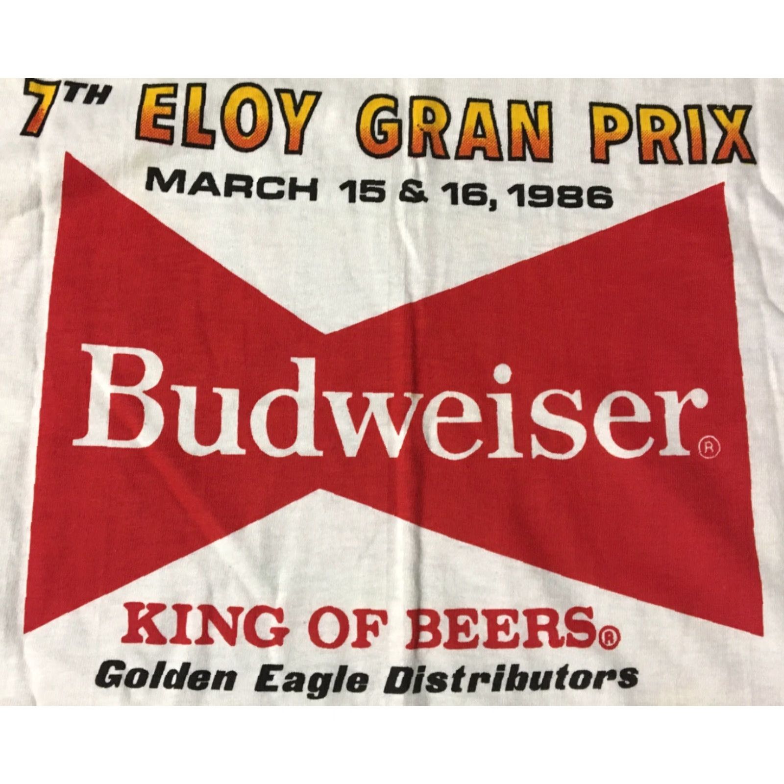 Vintage VINTAGE Eloy Gran Prix Dominos Pizza Budweiser Racing Shirt L White Mens Short Sleeve 1980s 80s Grunge NASCAR Corvette Race Car USA Arizona ASRA Promo Size US L / EU 52-54 / 3 - 4 Thumbnail