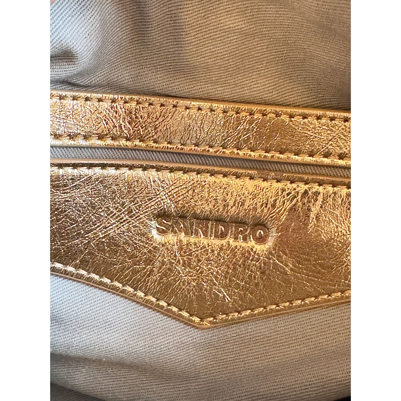 Sandro Sandro Gold Leather Clutch Size ONE SIZE - 4 Thumbnail