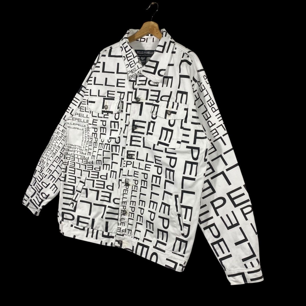 Marc Buchanan Vintage Pelle Pelle Marc Buchanan Full Print denim Jacket Size US XL / EU 56 / 4 - 2 Thumbnail