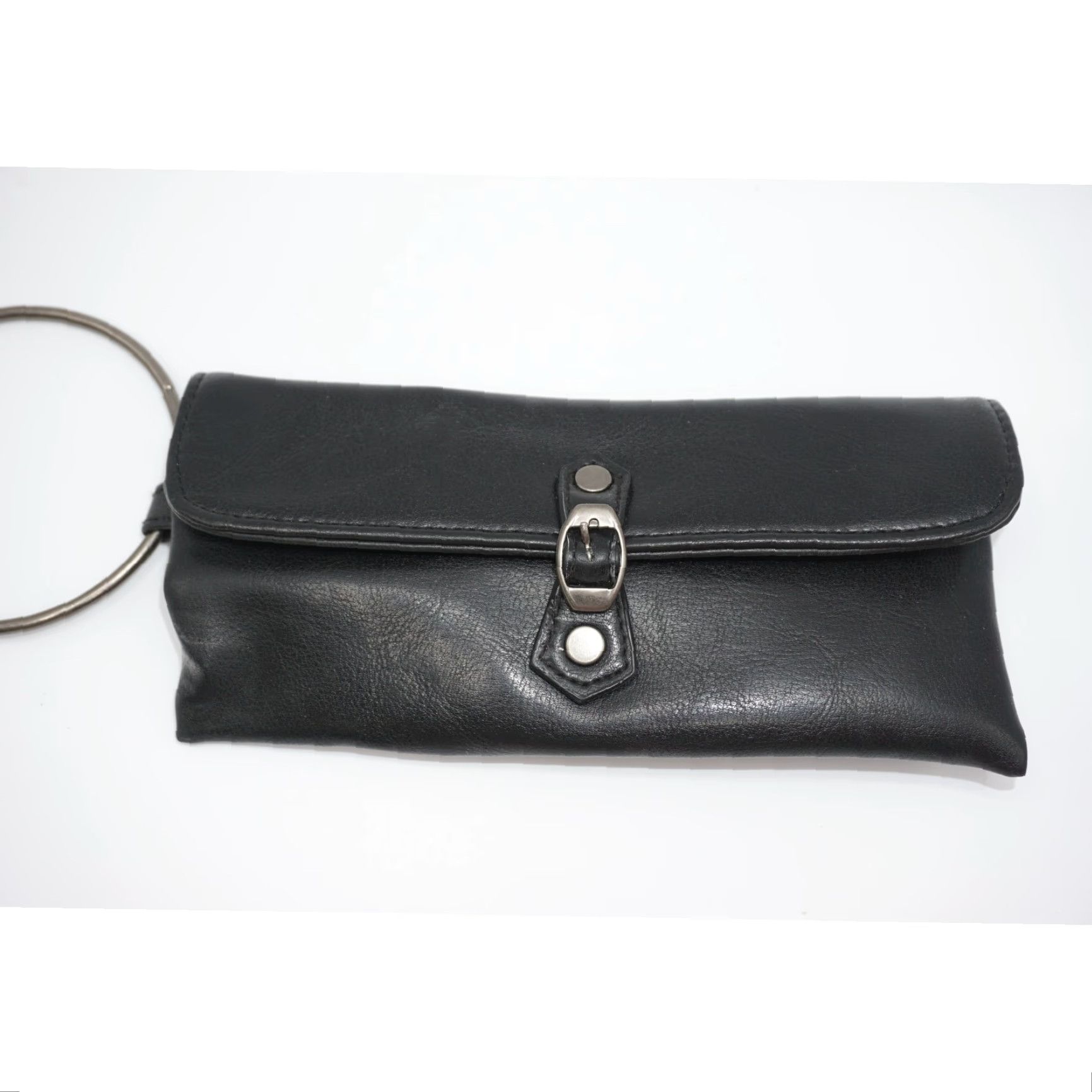 Victoria's Secret VINTAGE Victoria’s Secret Black Leather Wallet Wristlet Clutch Moto Y2K Pink Liner Wallet Wristlet in good condition Mens Women Girls Boys Size ONE SIZE - 3 Thumbnail
