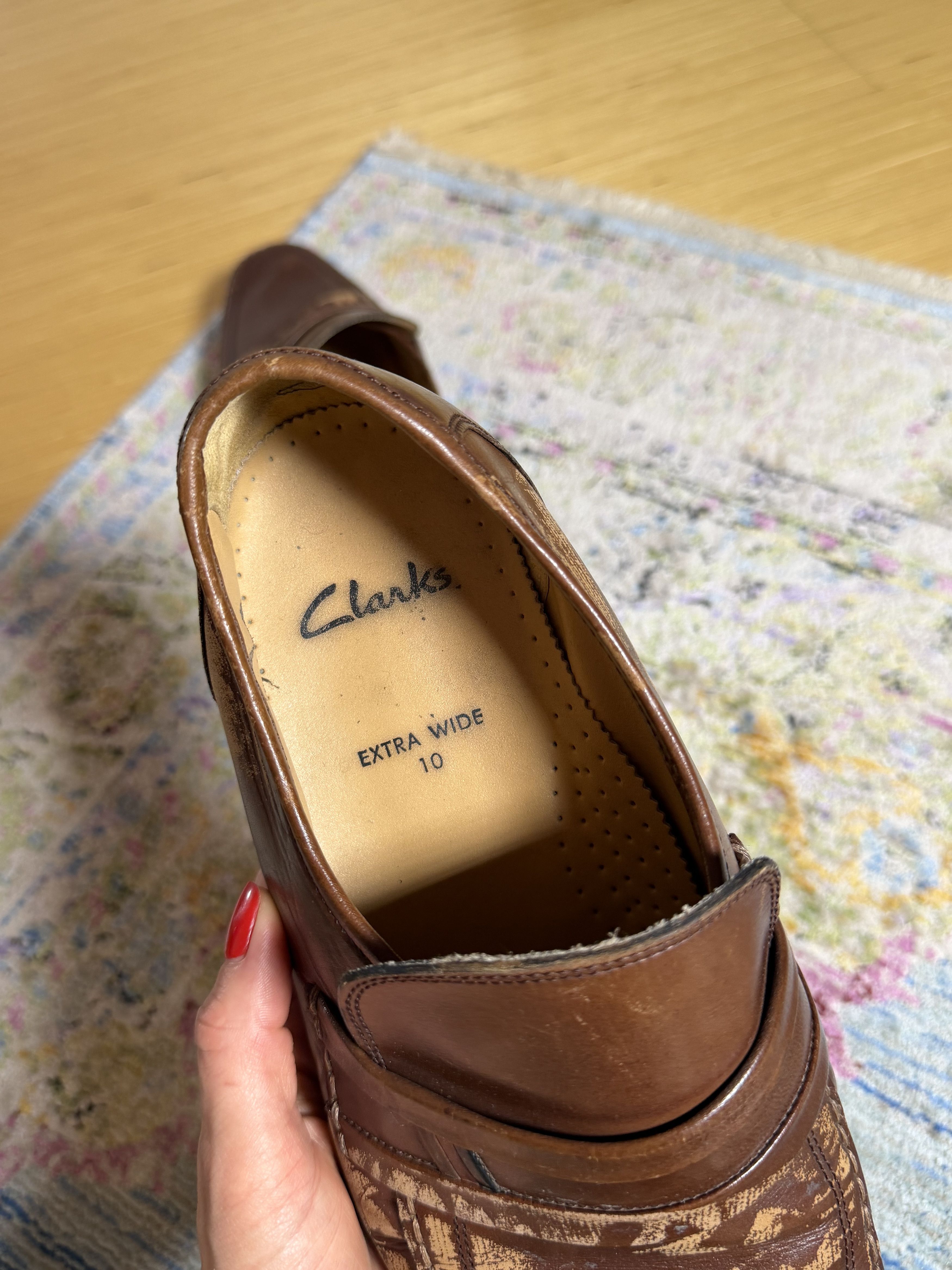 Clarks Clarks CraftJames Lo Brown Leather Loafer 11US Extra Wide Size US 11 / EU 44 - 11 Thumbnail