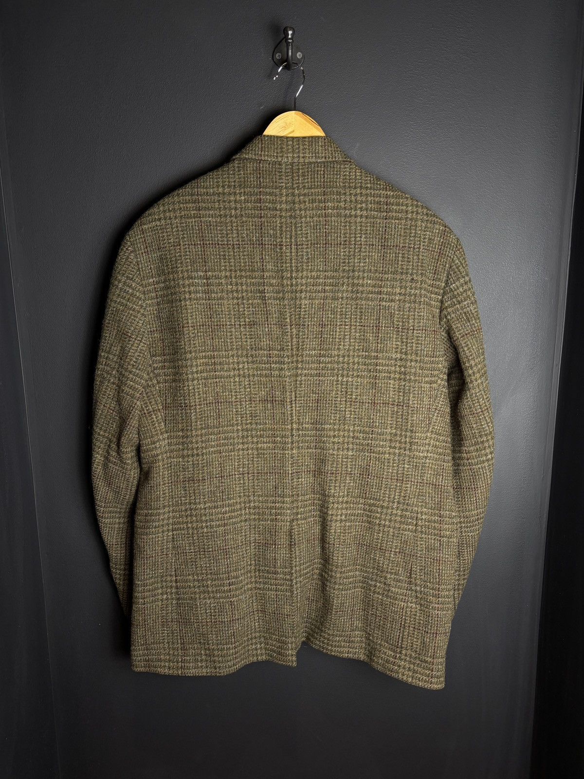Harris Tweed × Polo Ralph Lauren × Vintage Vintage Polo Ralph Lauren Blazer Vintage Tweed Wool Plaid Size 44R - 8 Thumbnail