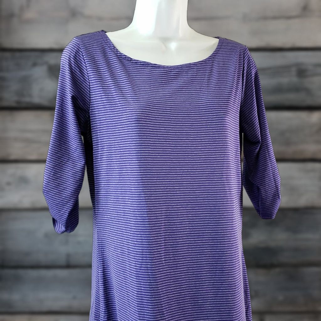 Vintage Soybu Dress Sz Medium Purple Striped Tabbed Half Sleeves Womens Size M / US 6-8 / IT 42-44 - 1 Thumbnail
