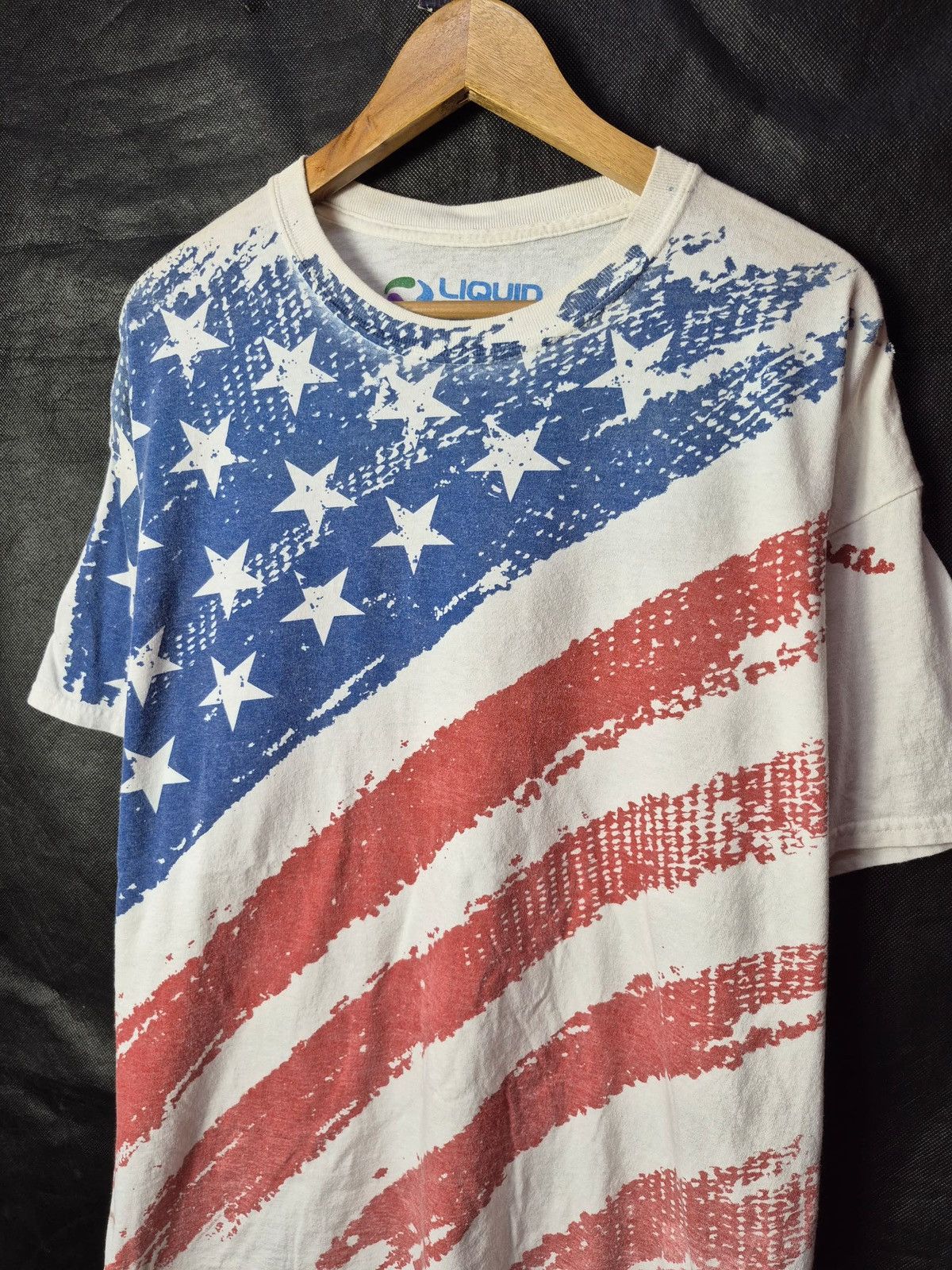 Liquid Blue 🔥 Liquid Blue Overprint American Flag Tee Size US XL / EU 56 / 4 - 2 Thumbnail