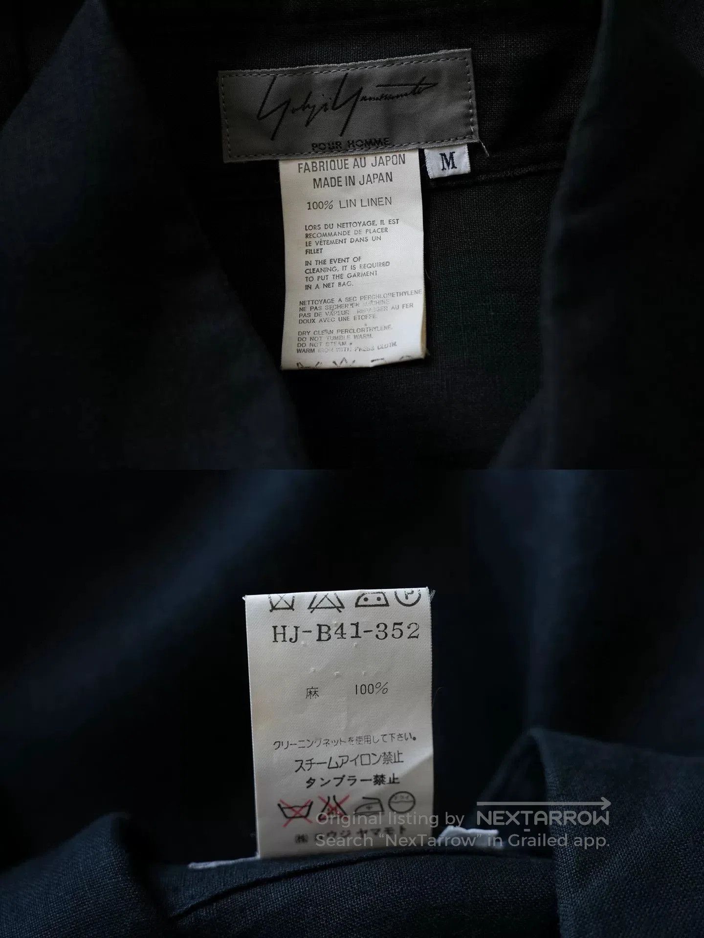 Yohji Yamamoto embroidered black long sleeve shirt. Size US M / EU 48-50 / 2 - 7 Thumbnail