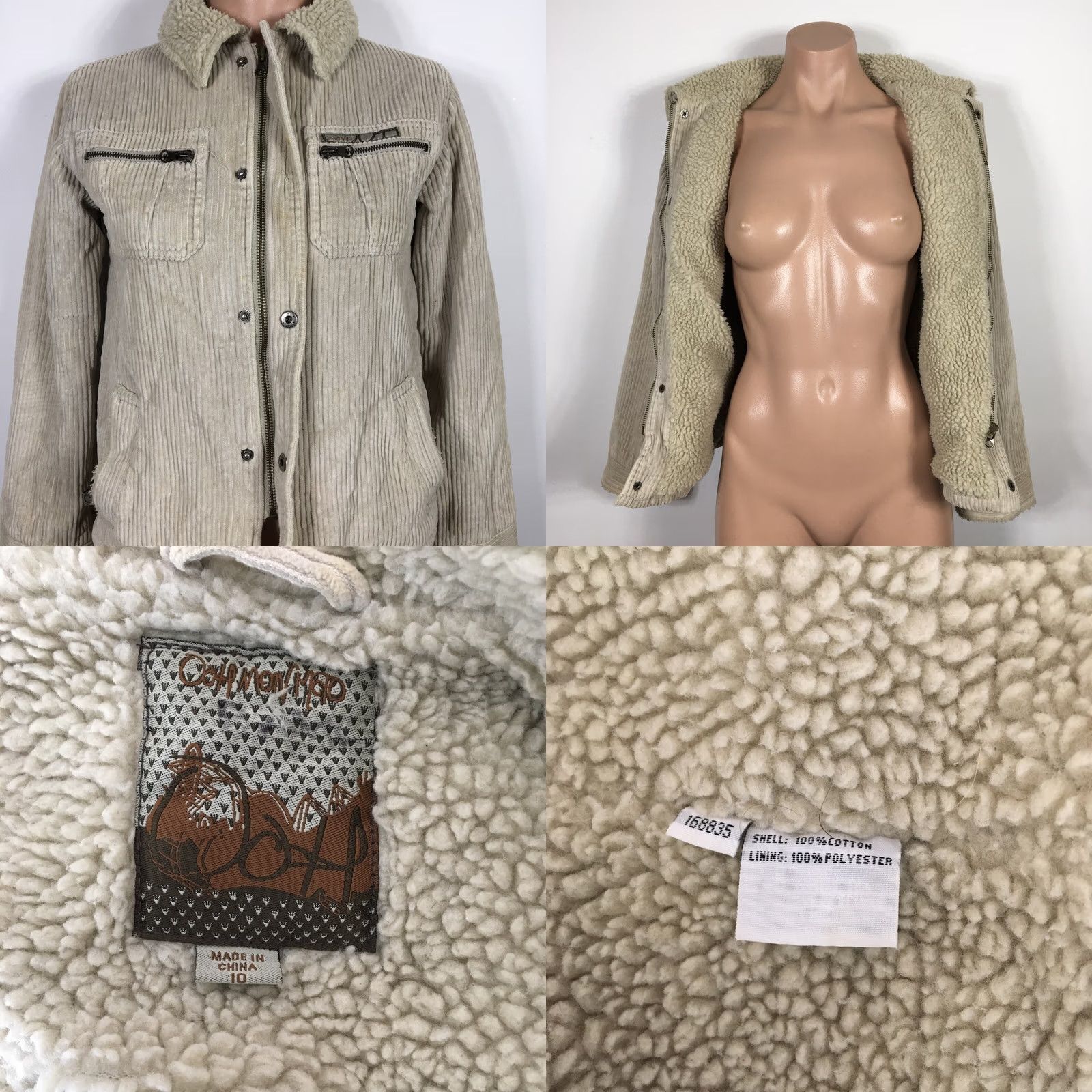 Quiksilver VINTAGE Quiksilver Jacket 10 Cotton Corduroy Sherpa Lining Beige Women Short Sleeve Button Down Collared Fall Winter Spring Regular Mens Womens Size L / US 10 / IT 46 - 8 Thumbnail