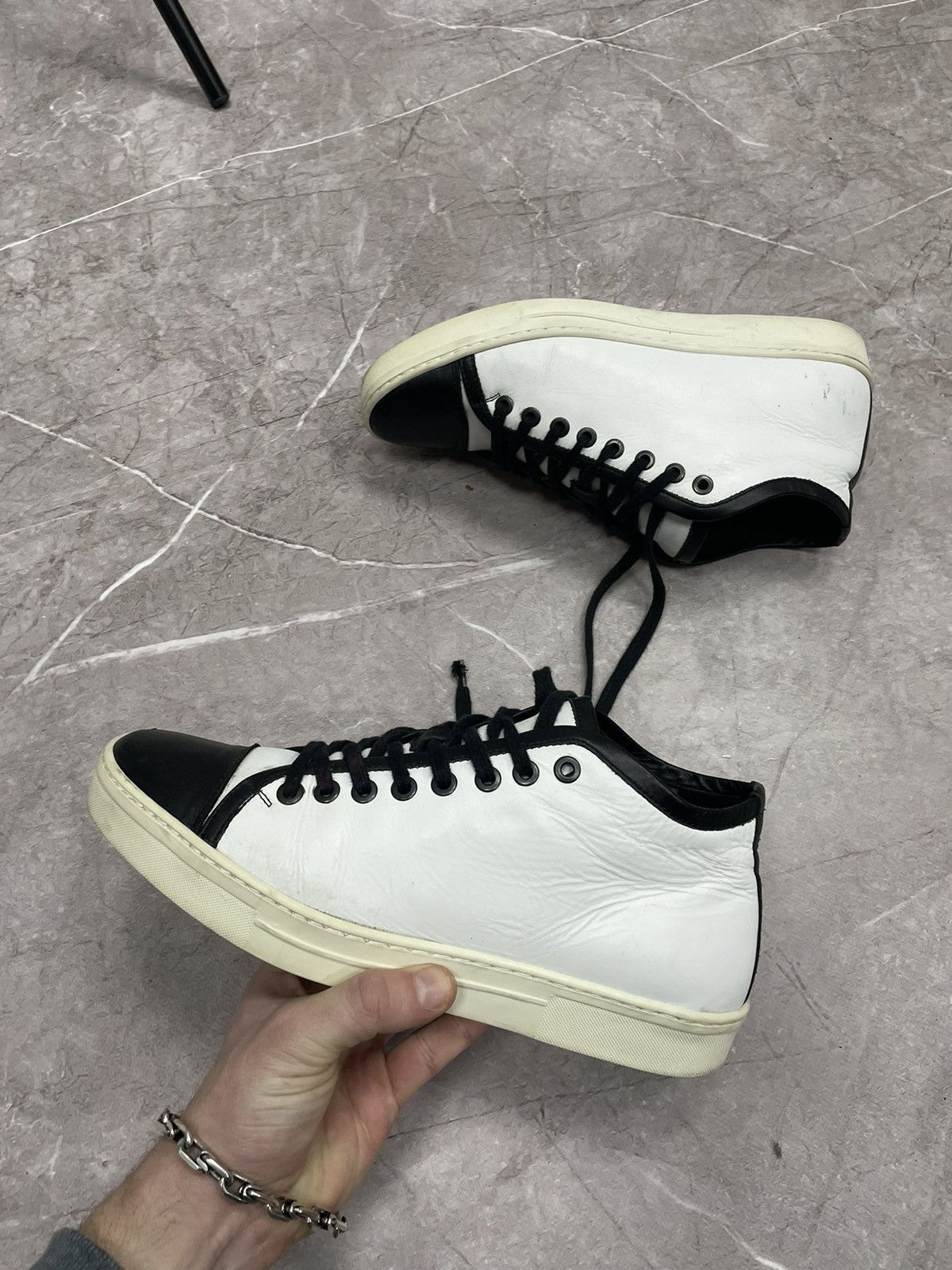 Designer × Japanese Brand × Neil Barrett LEATHER 2000s HIGH LEATHER SNEAKERS Neill Barrett Size US 8 / EU 41 - 3 Thumbnail