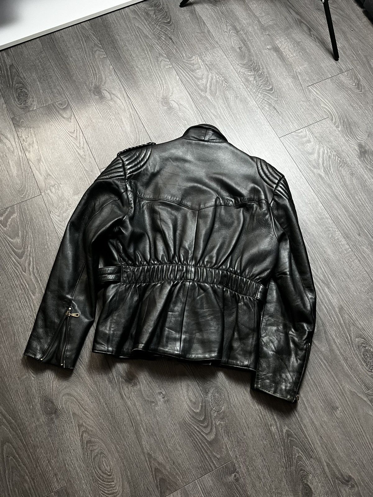 Genuine Leather Vintage 1990s Archival Leather Moto Jacket Oklahoma Buttons Size US M / EU 48-50 / 2 - 11 Thumbnail
