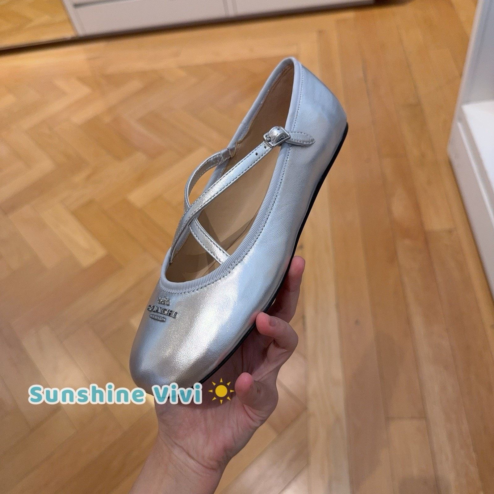 Coach NWT Coach Women's Phoebe Ballet Flat CDF59 Silver us 7 Size US 7 / IT 37 - 3 Thumbnail