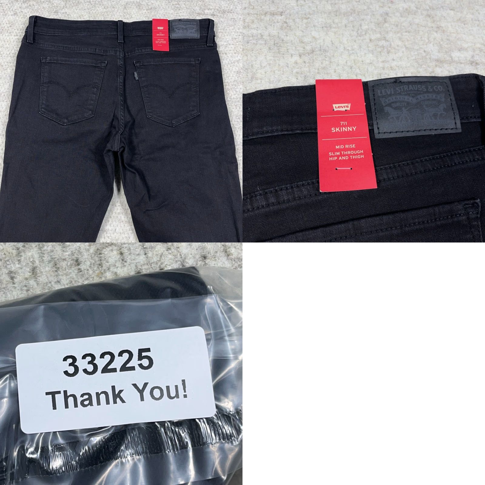 Levi's Levi's 711 Skinny Jeans Women 31 Black Mid Rise Distressed Stretch Jeans 31x30 Slim Logo 5-Pocket Size 24" / US 00 / IT 34 - 9 Thumbnail