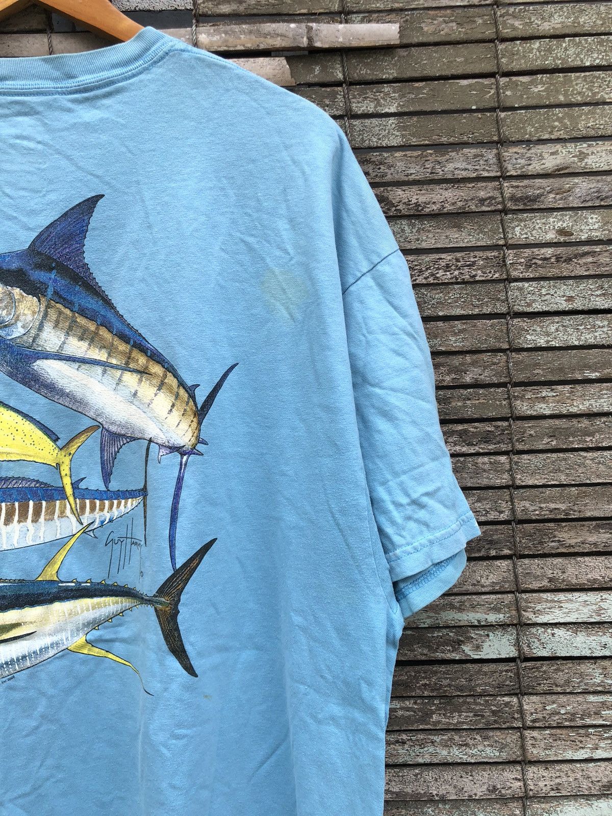 Vintage Vintage Guy Harvey Backhit Single Pocket Tee Size US XXL / EU 58 / 5 - 6 Thumbnail
