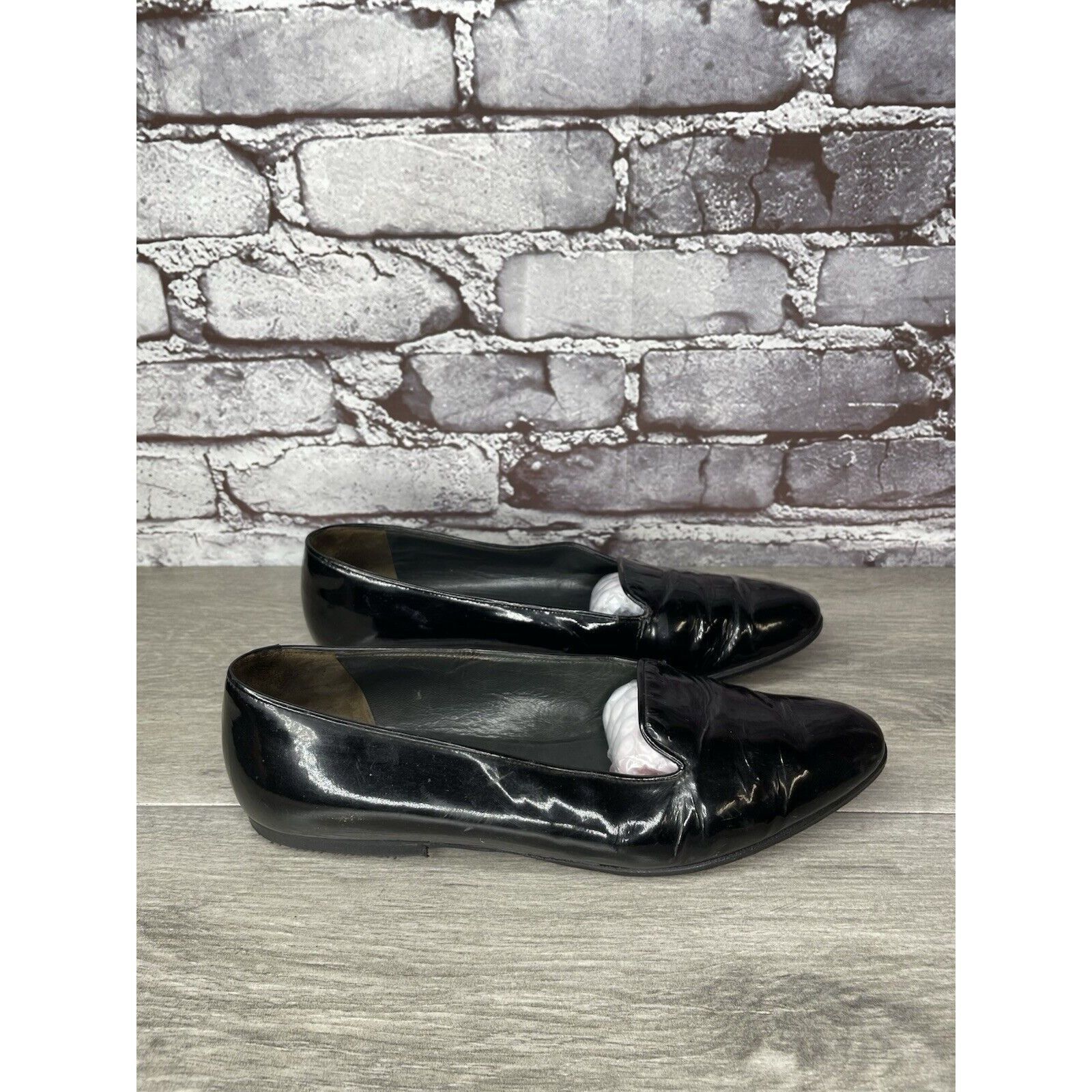 Other Maraolo Black Patent Leather Slip On Loafers Shoes Women Sz Size US 8 / IT 38 - 3 Thumbnail