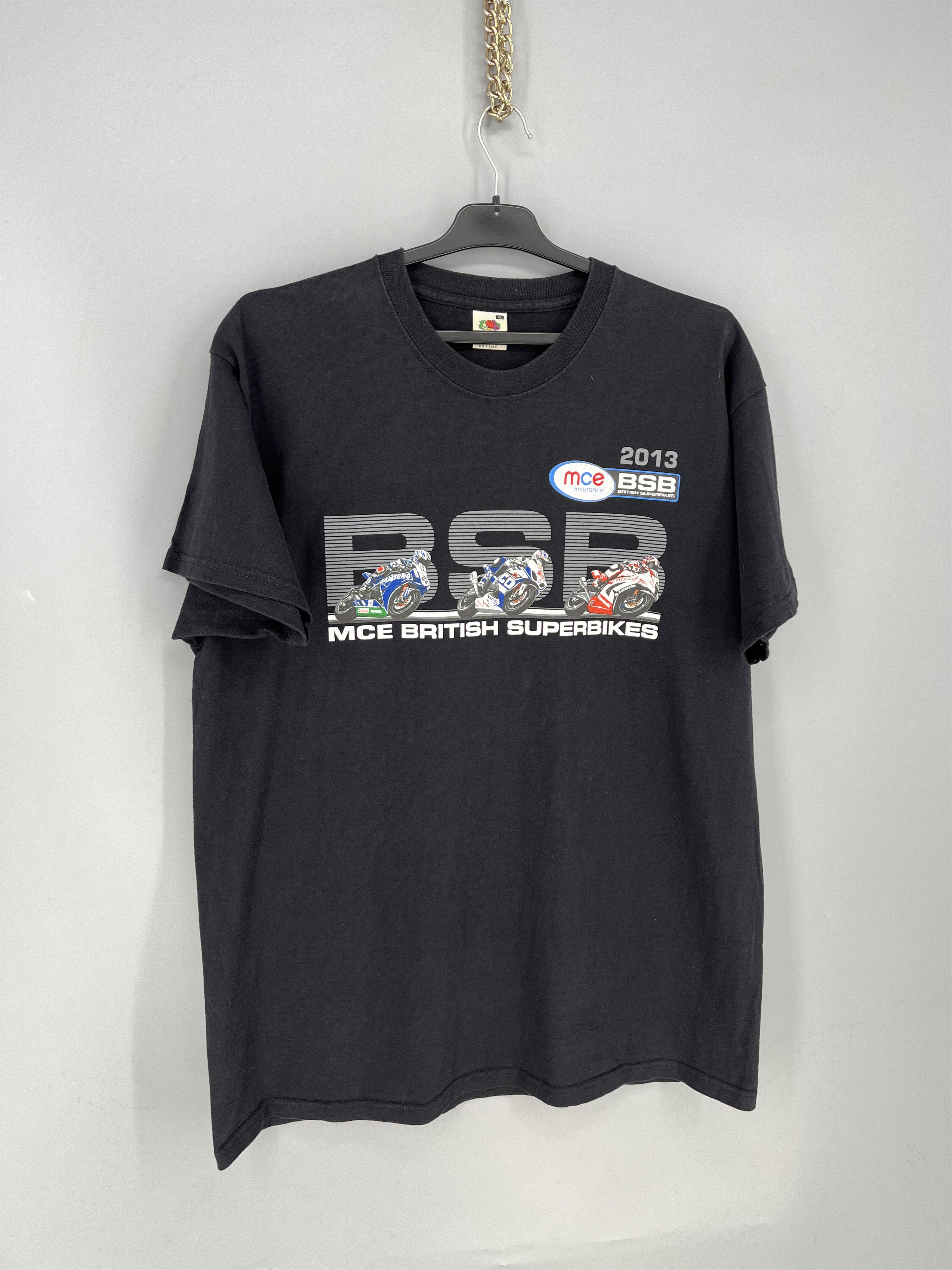 Vintage Vintage British Superbikes BSB Moto Racing Black T-shirt Size US XL / EU 56 / 4 - 2 Thumbnail