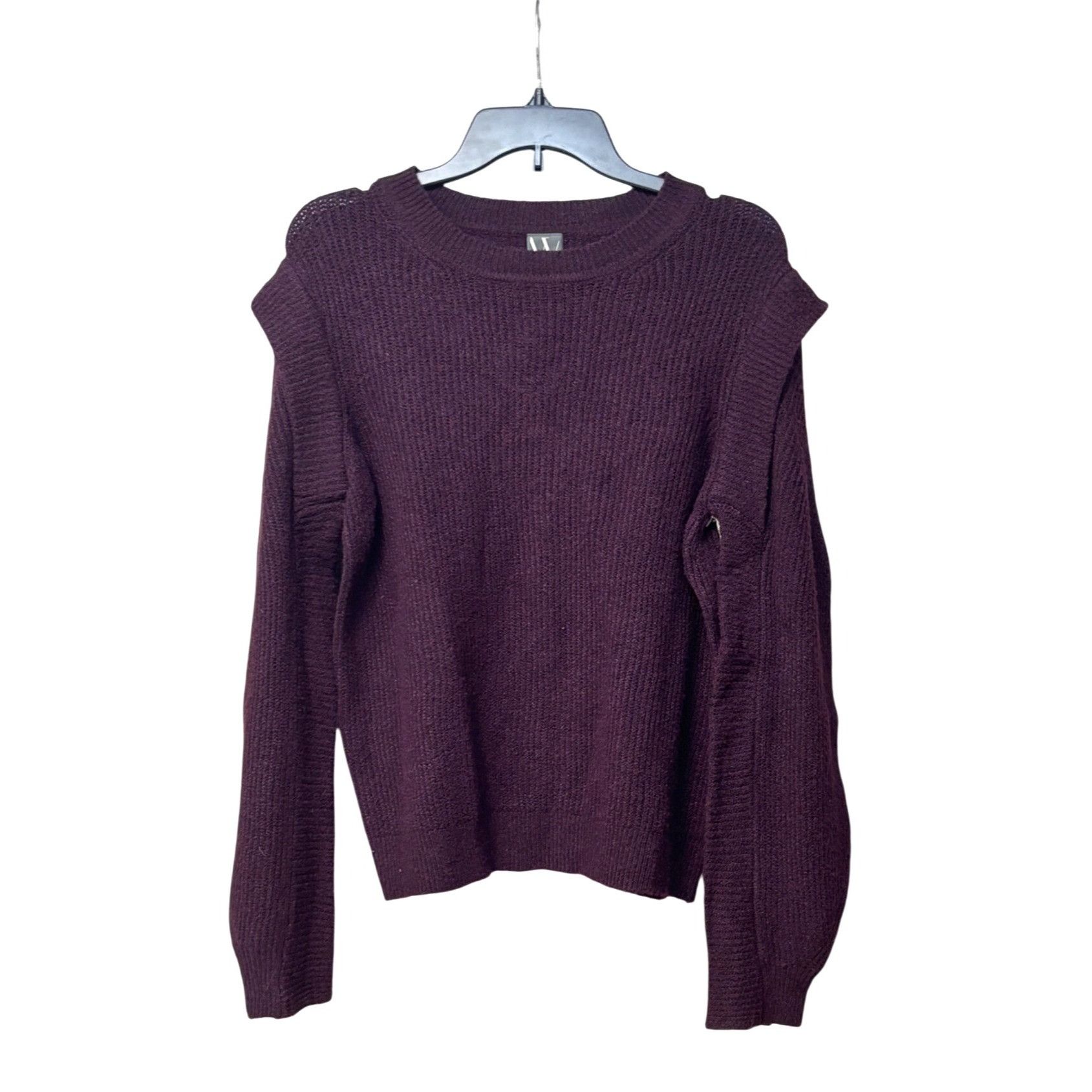 Worthington Worthington Women’s Crew Neck Flanged Sleeves Sweater, Burgu Size L / US 10 / IT 46 - 3 Thumbnail
