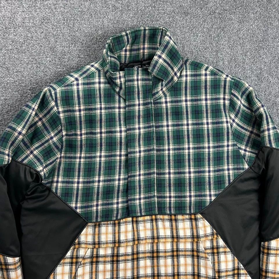 Shein Shein Jacket Mens XL Plaid Anorak Flannel Shacket Quilt Size US XL / EU 56 / 4 - 2 Thumbnail