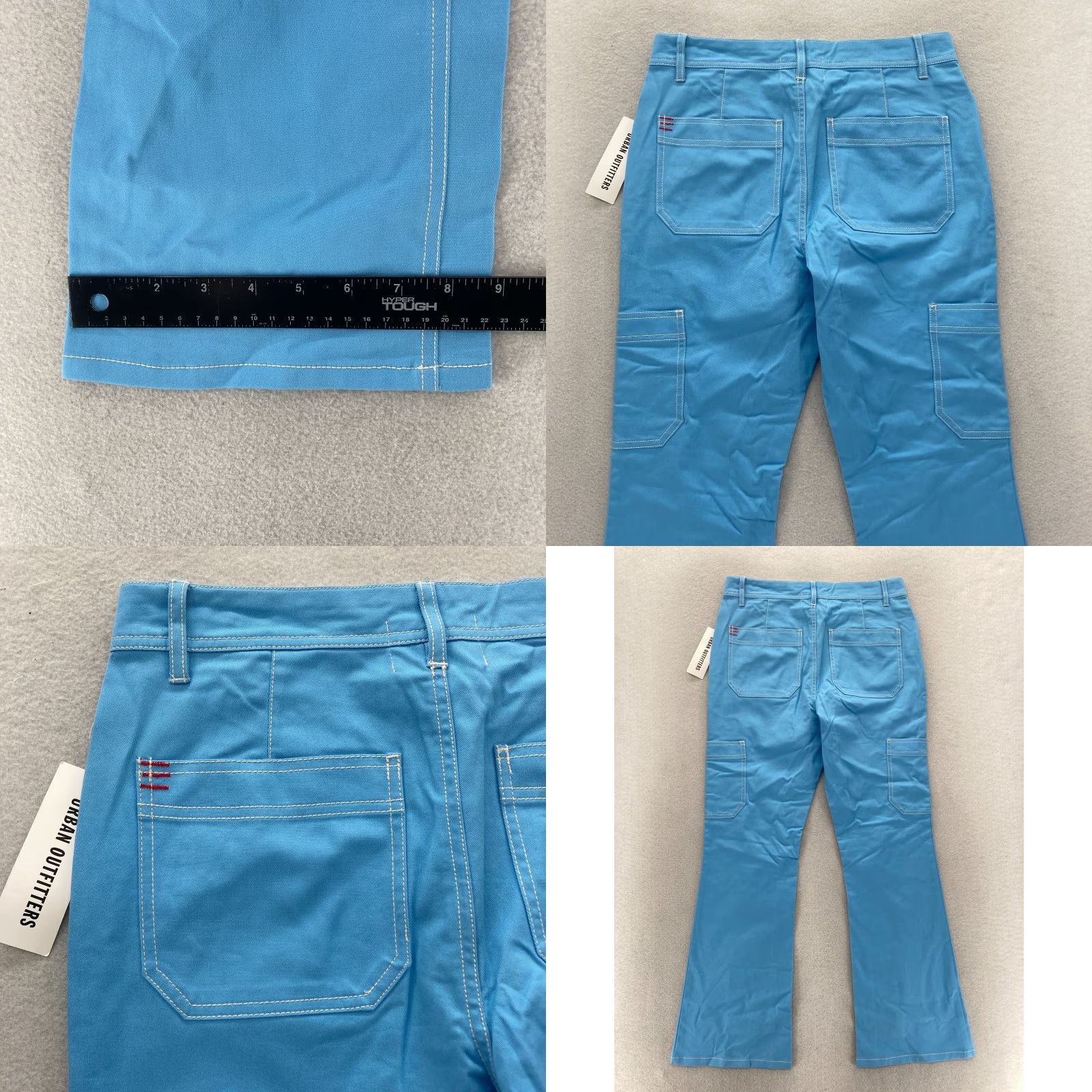 Bdg BDG Urban Outfitters Flared Leg Cargo Pants Women 4 Blue Stretch Ankle Grunge Jeans & Pants Size 27" / US 4 / IT 40 - 9 Thumbnail