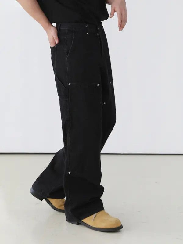 Jean Chiharu x Kouno Baggy Black Flared Denim Jeans Size US 32 / EU 48 - 4 Thumbnail