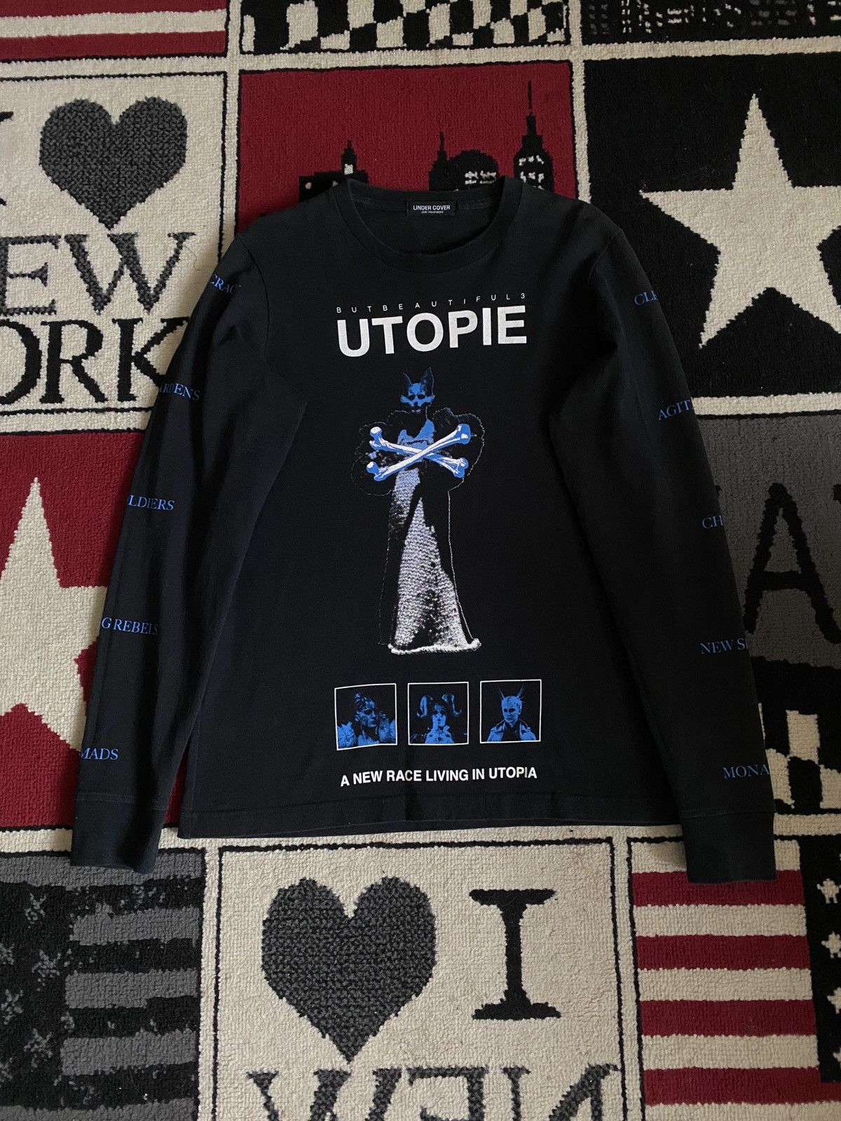 Image of Jun Takahashi x Undercover Utopie Longsleeve Black Tee, Men's (Size Small)