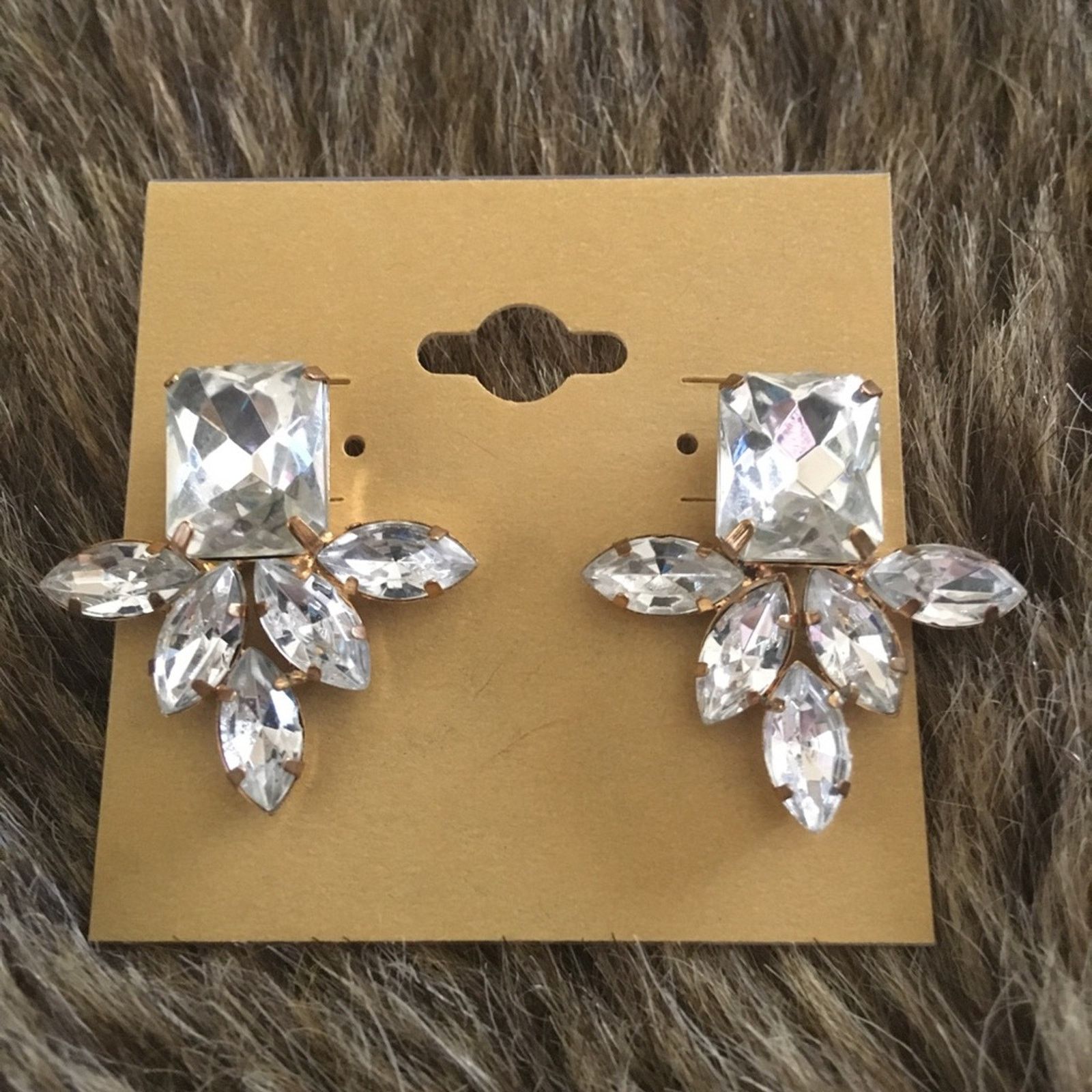Vintage Vintage faceted clear glass rhinestone earrings Size ONE SIZE - 2 Thumbnail
