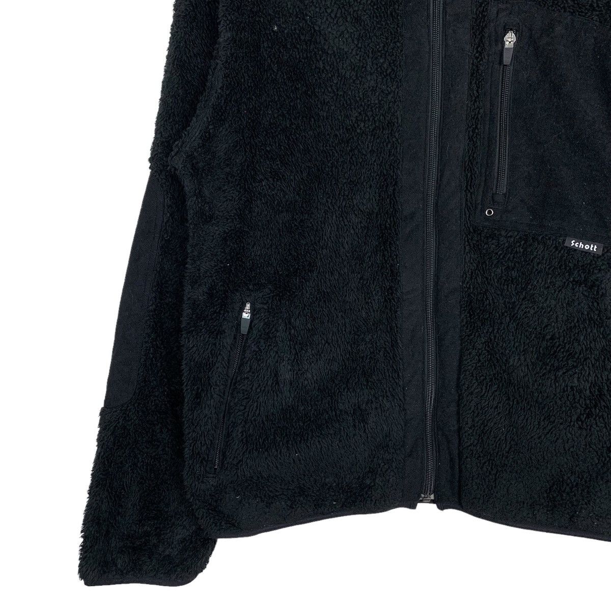 Schott SCHOTT NYC Deep Pile Black Fleece Jacket #1045-C47 Size US L / EU 52-54 / 3 - 3 Thumbnail