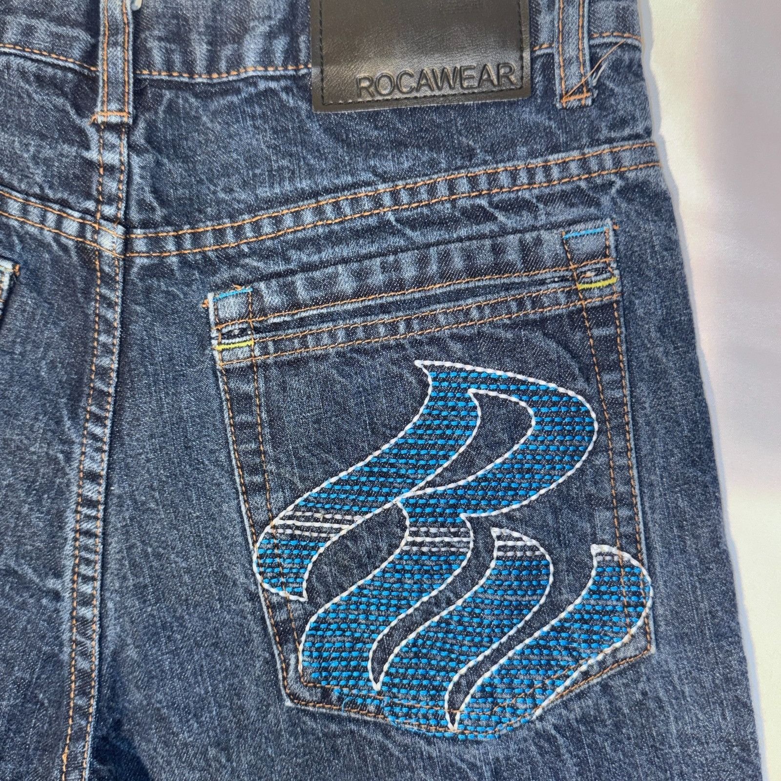 Rocawear Rocawear Denim Shorts Mens Blue Embroidered Logo Hip Hop Str Size US 27 - 10 Thumbnail