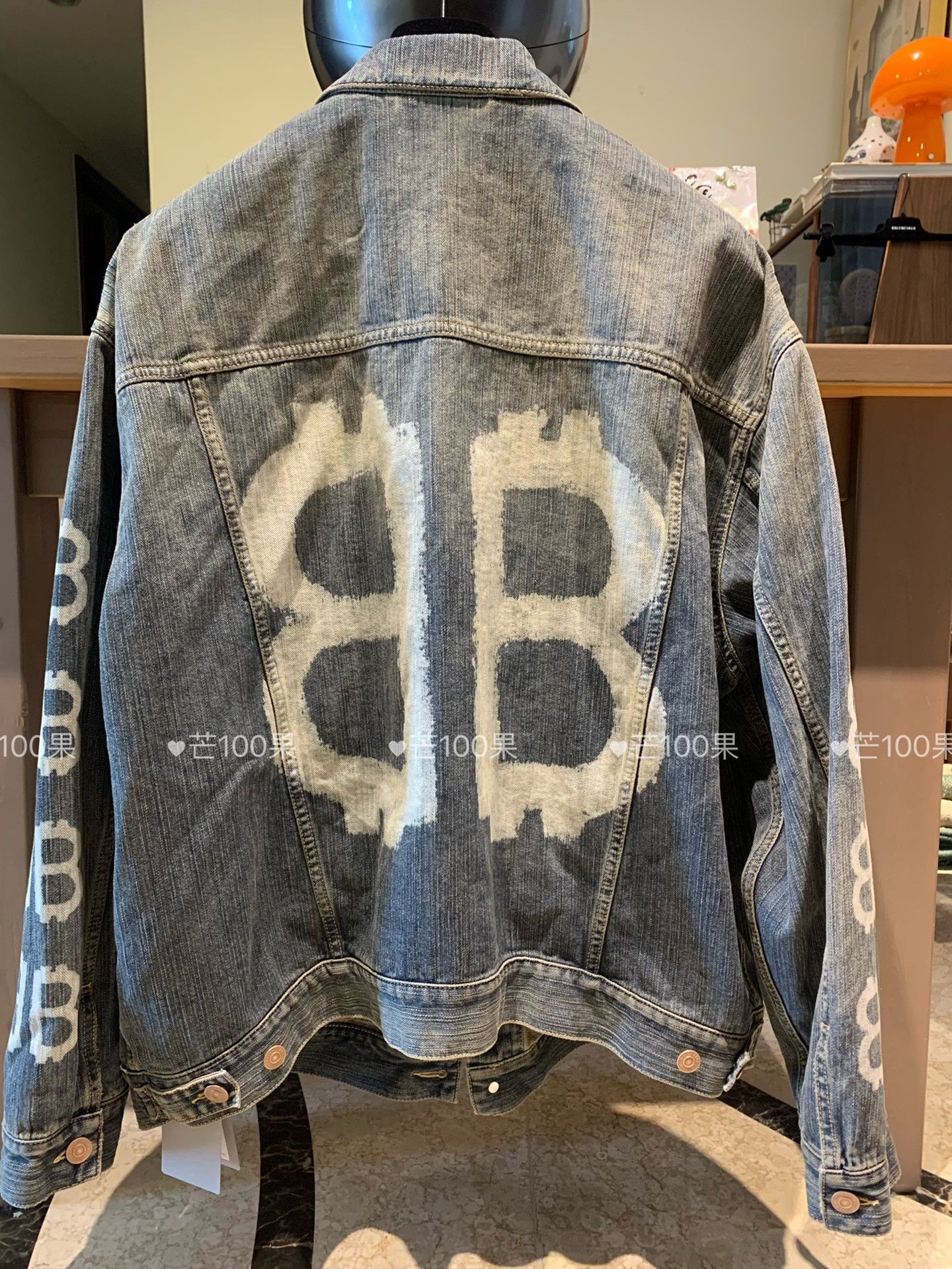 Balenciaga Balenciaga 23 Fall Bitcoin BB Washed Denim Jacket Size US S / EU 44-46 / 1 - 1 Thumbnail