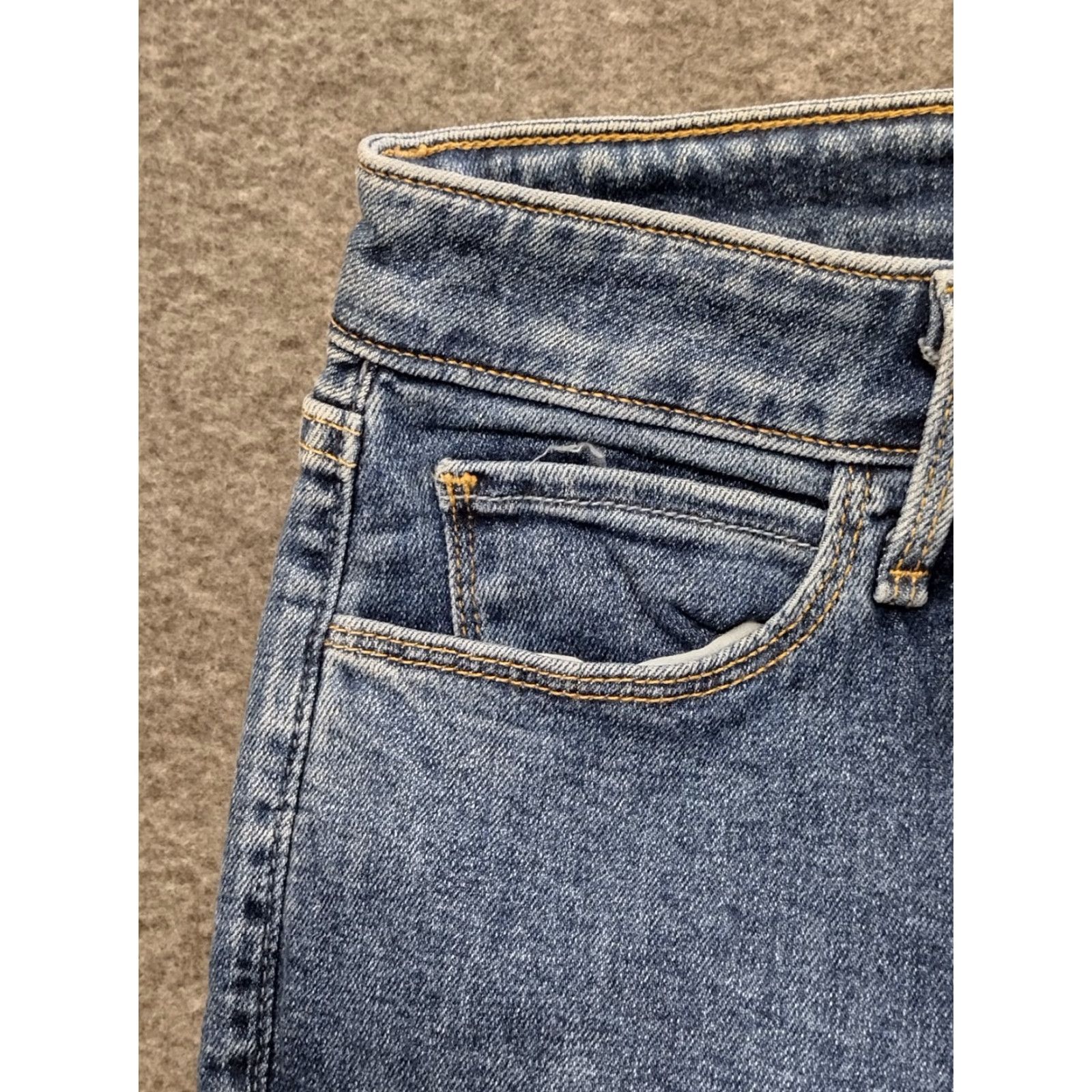 Denime Unbranded Men's Blue Denim Stretch Jeans Cropped Size 27 Long - Jeans - Men - Blue - 5-Pocket - Regular Fit - Zip Button - Cropped - Denim - 90s Theme Size US 27 - 4 Thumbnail