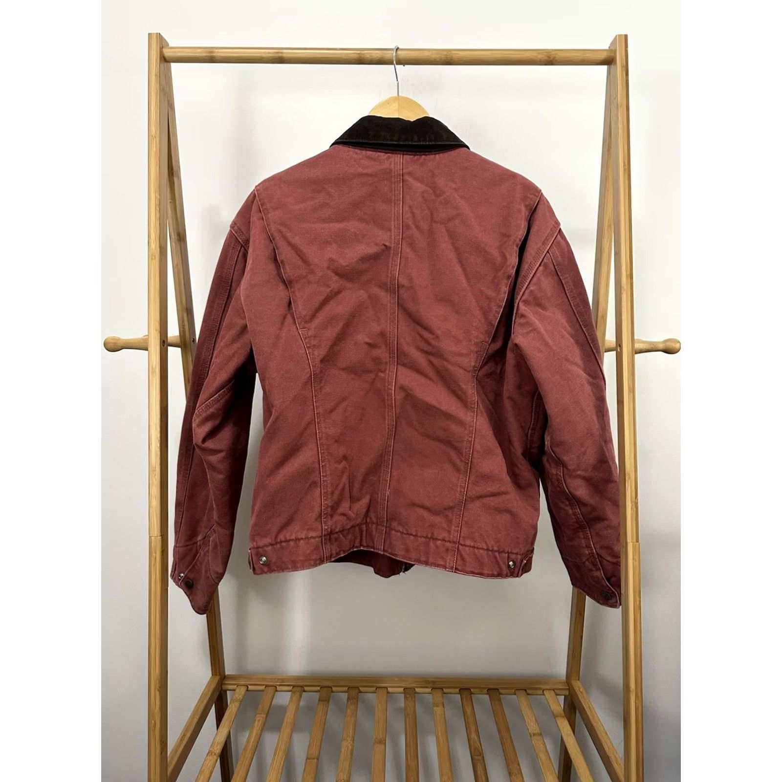Carhartt VTG Carhartt Women's Salmon Rose Blanket Sherpa Lined Detroit Canvas Jacket XL Bomber Jacket Rose Womens XL Size XL / US 12-14 / IT 48-50 - 2 Thumbnail
