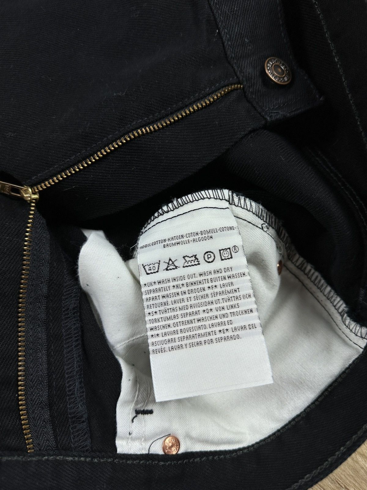 Levi's × Vintage Vintage 90’s Levi's 521 Black Denim Jeans Size US 34 / EU 50 - 10 Thumbnail