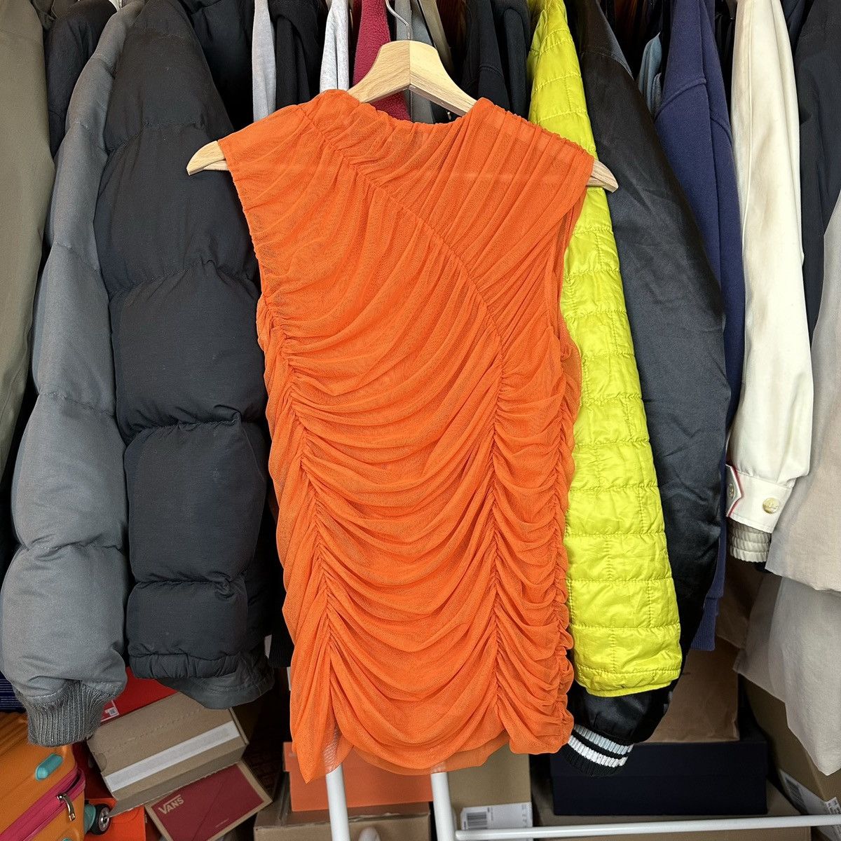 Dries Van Noten Dries Van Noten Ruched Mesh Top Blouses Rare Archival L Size L / US 10 / IT 46 - 10 Thumbnail
