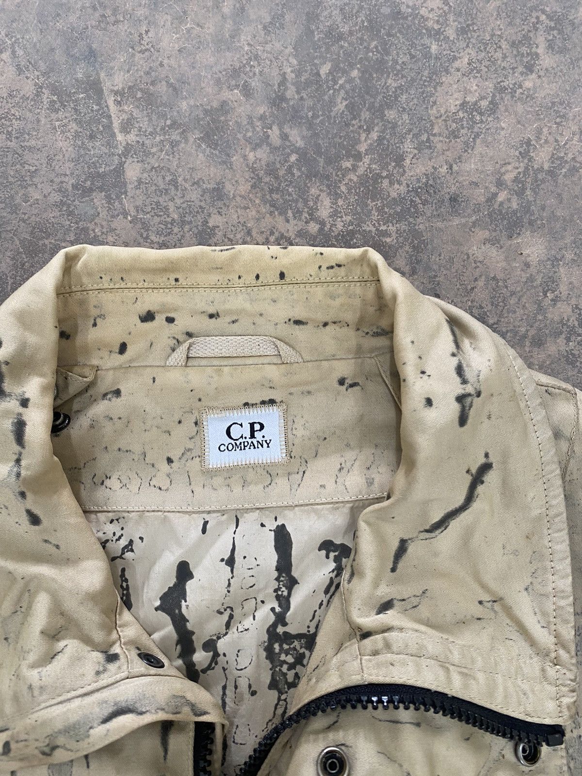 C.P. Company VINTAGE C.P. COMPANY WAXED PAINT SPLATTER ZIPPER JACKET Size US L / EU 52-54 / 3 - 7 Thumbnail