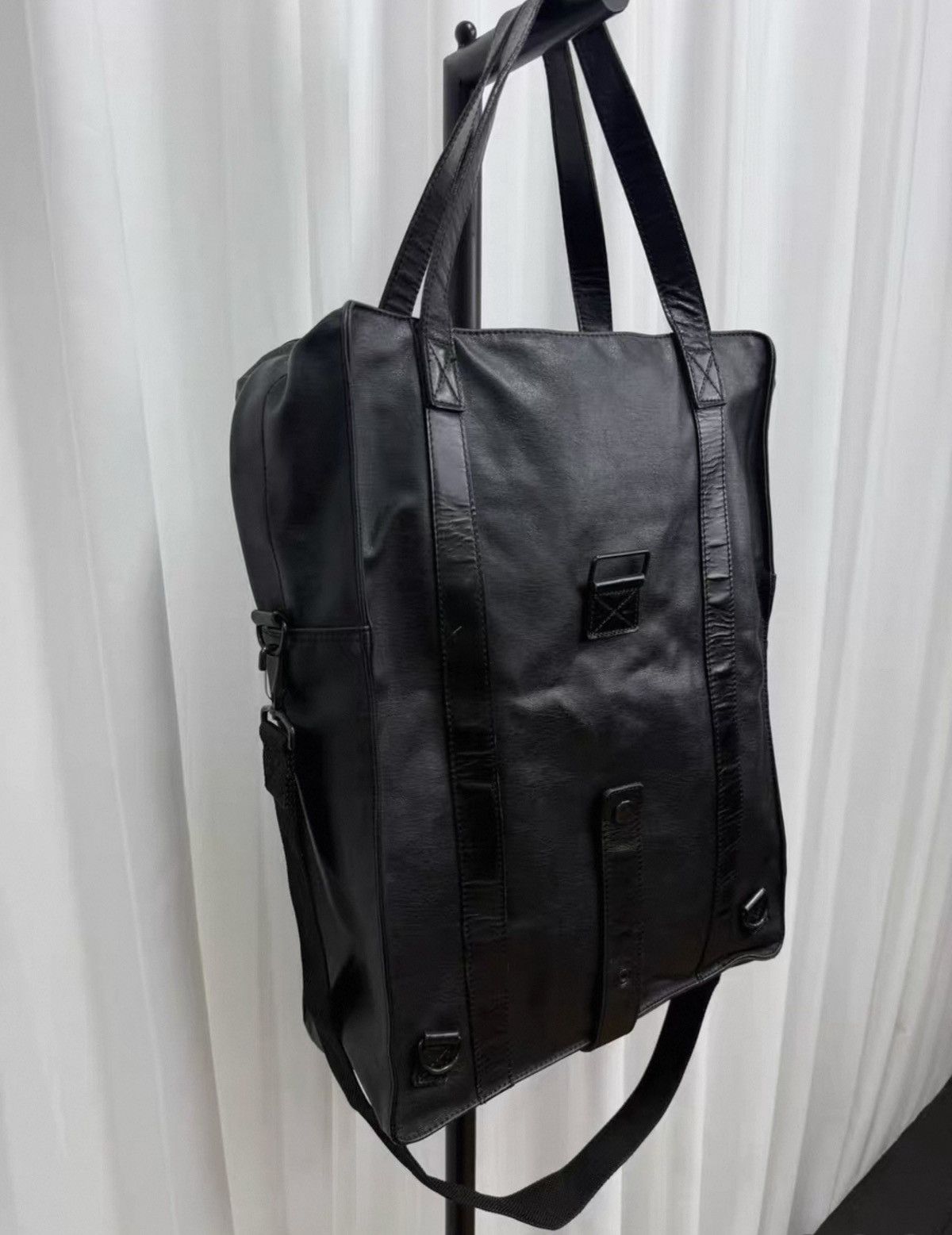 Yohji Yamamoto Yohji Yamamoto Y's for Men Waxed Canvas Tote / Shoulder Bag Size ONE SIZE - 7 Thumbnail