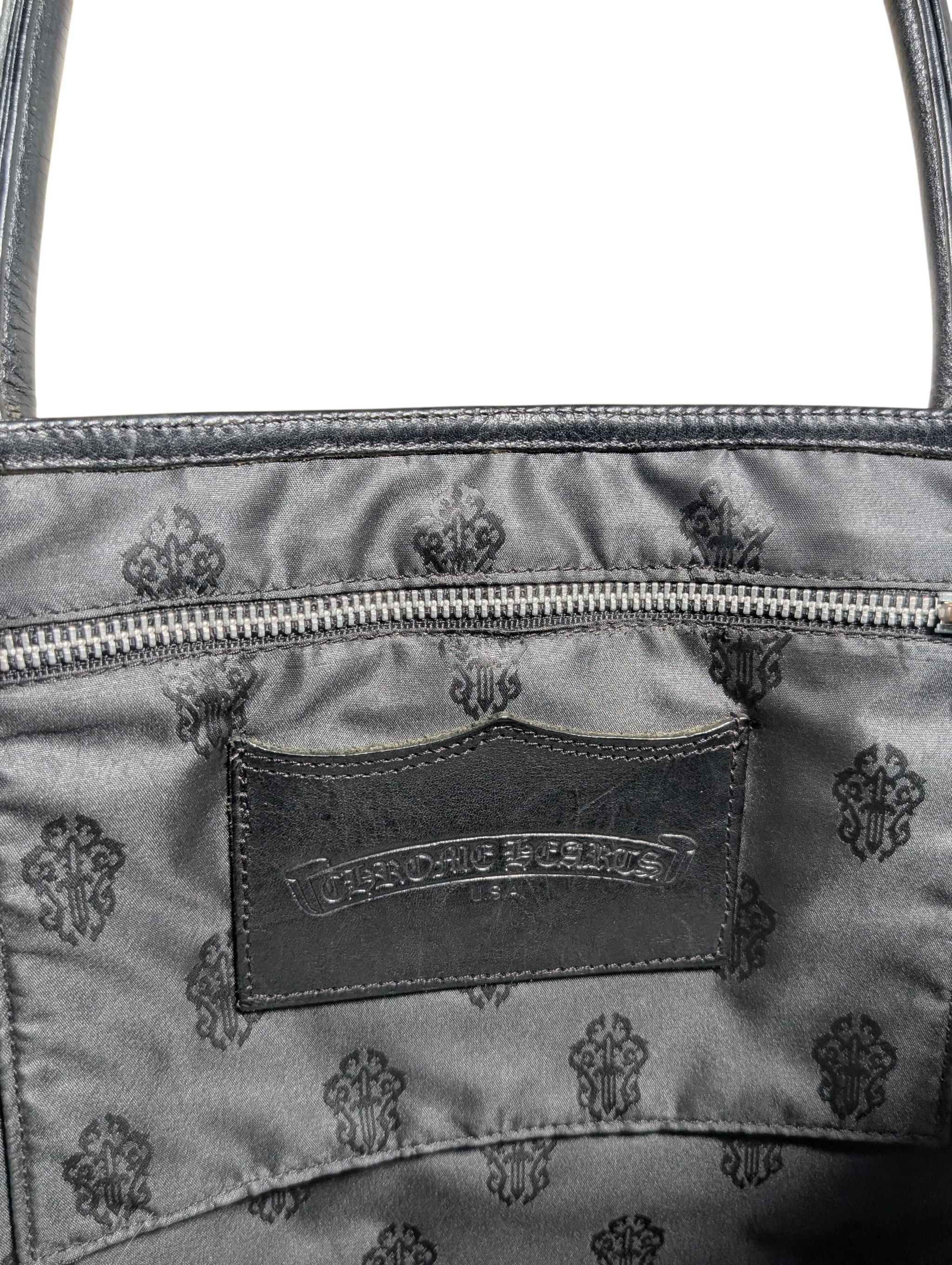 Chrome Hearts FS Tote Leather Cross Patch Black Quilted Bag Size ONE SIZE - 5 Thumbnail