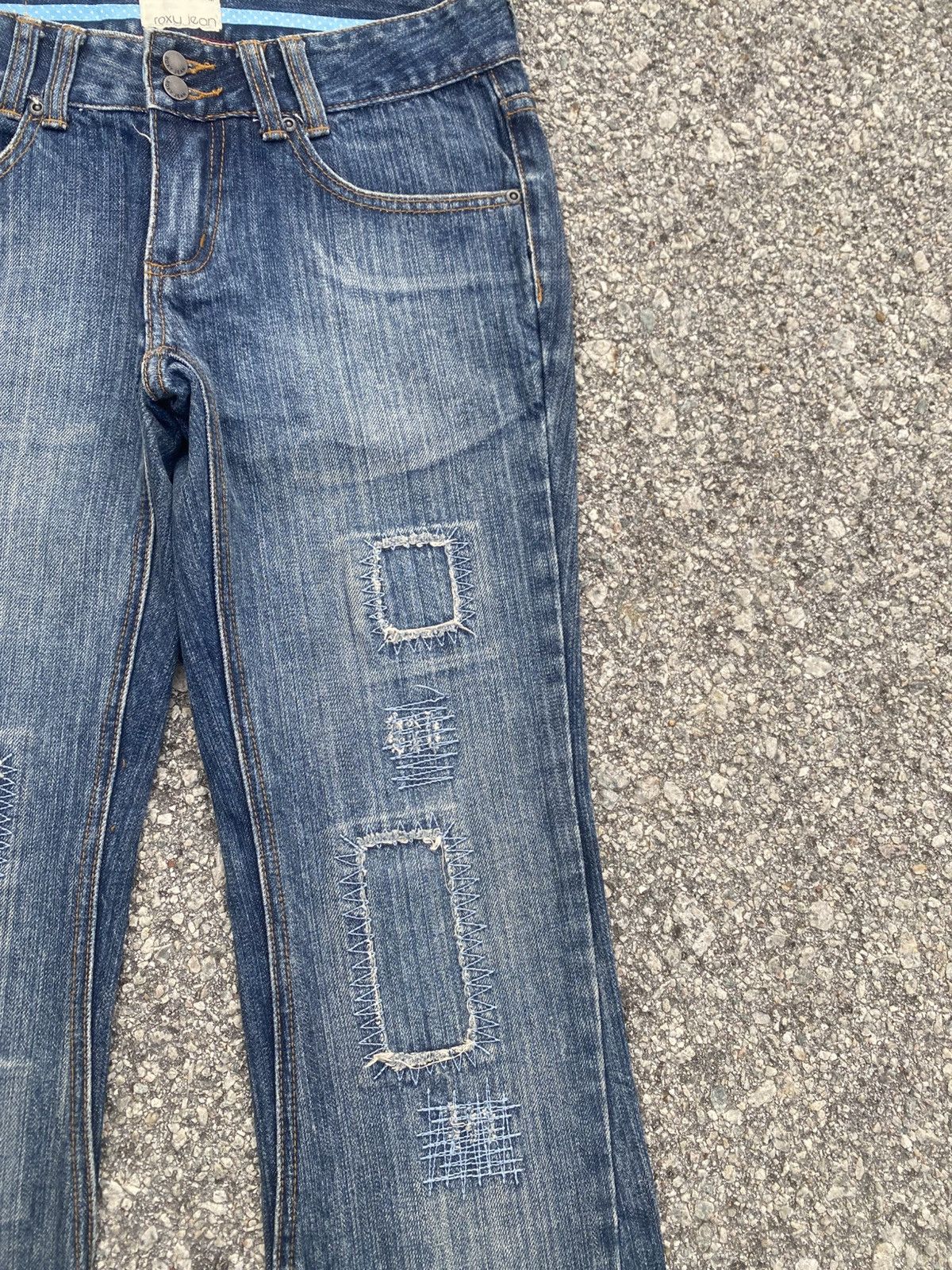 Quiksilver Iconic Y2K ROXY Repaired Flare Jeans Size 28" / US 6 / IT 42 - 8 Thumbnail
