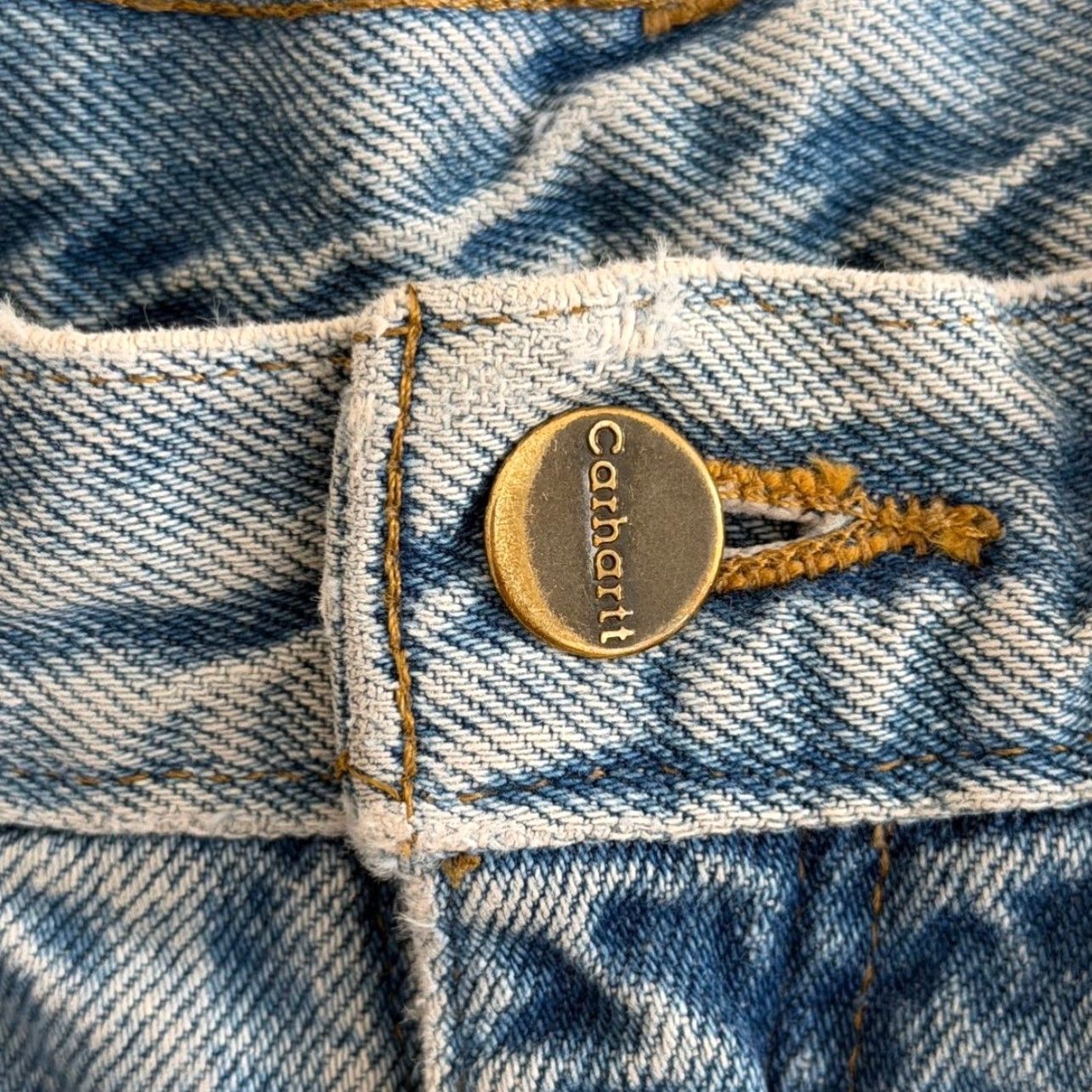 Carhartt VINTAGE Carhartt Jeans Mens 33x32 Blue Relaxed Fit Denim Straight Flannel Lined Jeans Mens Blue 90s Style Straight Mens Jeans Size US 33 - 5 Thumbnail