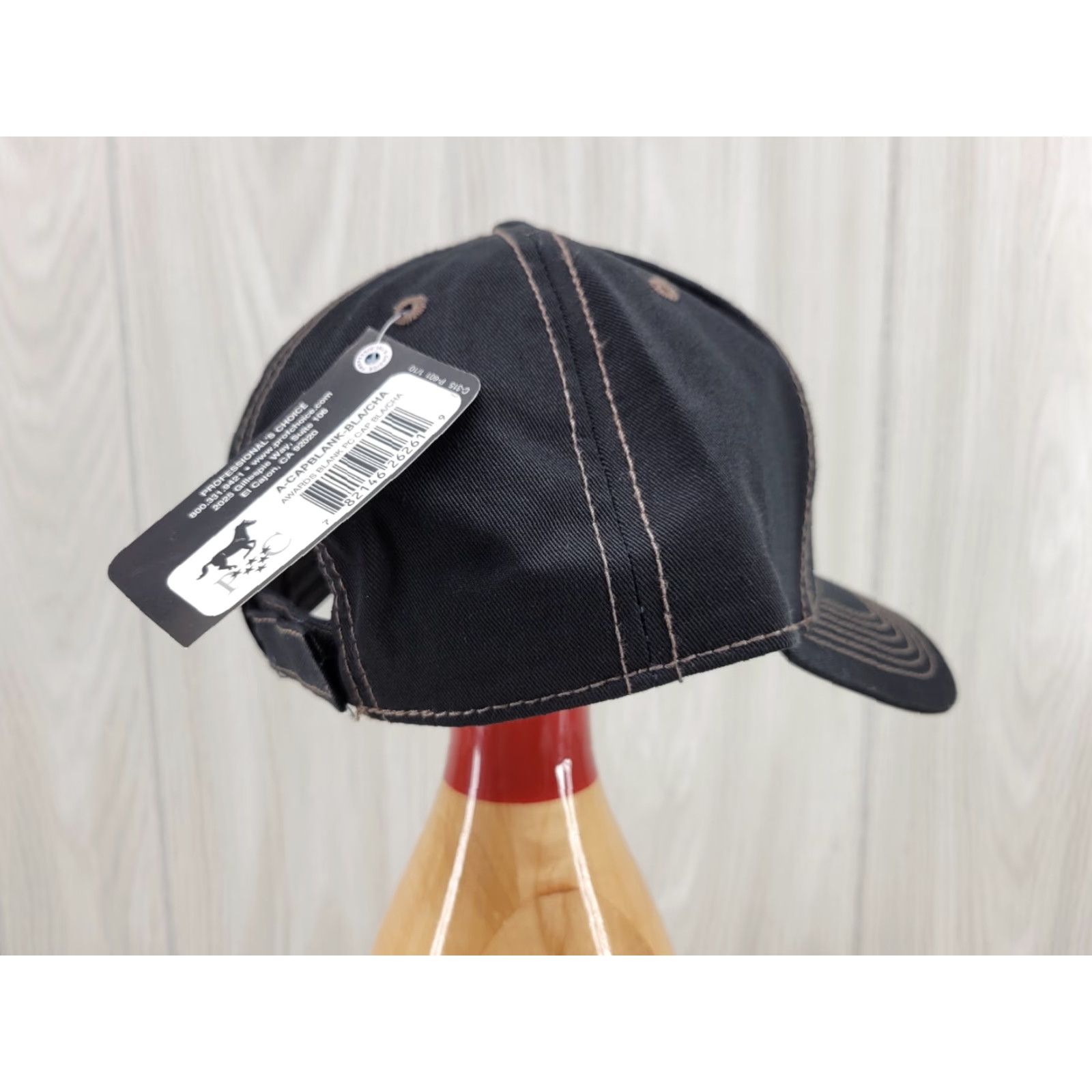 Vintage Professional's Choice NWT Blank Black Hat Trucker Hat Adjustable Unisex Adults Black USA - Cotton Twill Cap Size ONE SIZE - 5 Thumbnail