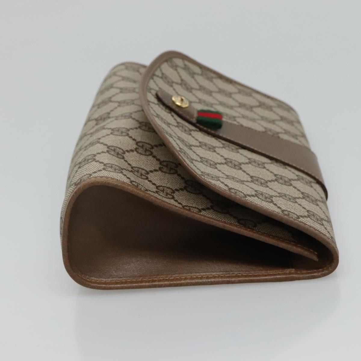 Gucci GUCCI GG Supreme Clutch Bag Pvc Leather Beige Green Red Size ONE SIZE - 3 Thumbnail