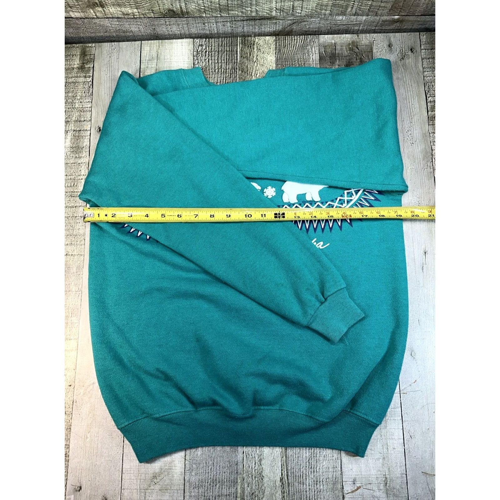 Hanes VINTAGE Hanes Sweatshirt Crewneck Women M Blue Bear Alaska 80s Pullover Made in USA Size M / US 6-8 / IT 42-44 - 7 Thumbnail