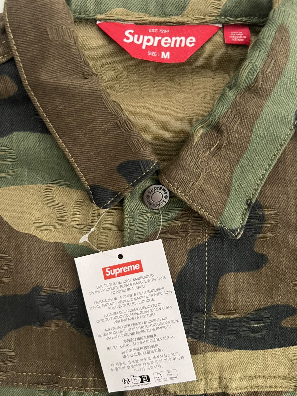Supreme Supreme Jacquard Logos Denim Trucker Size US M / EU 48-50 / 2 - 5 Thumbnail