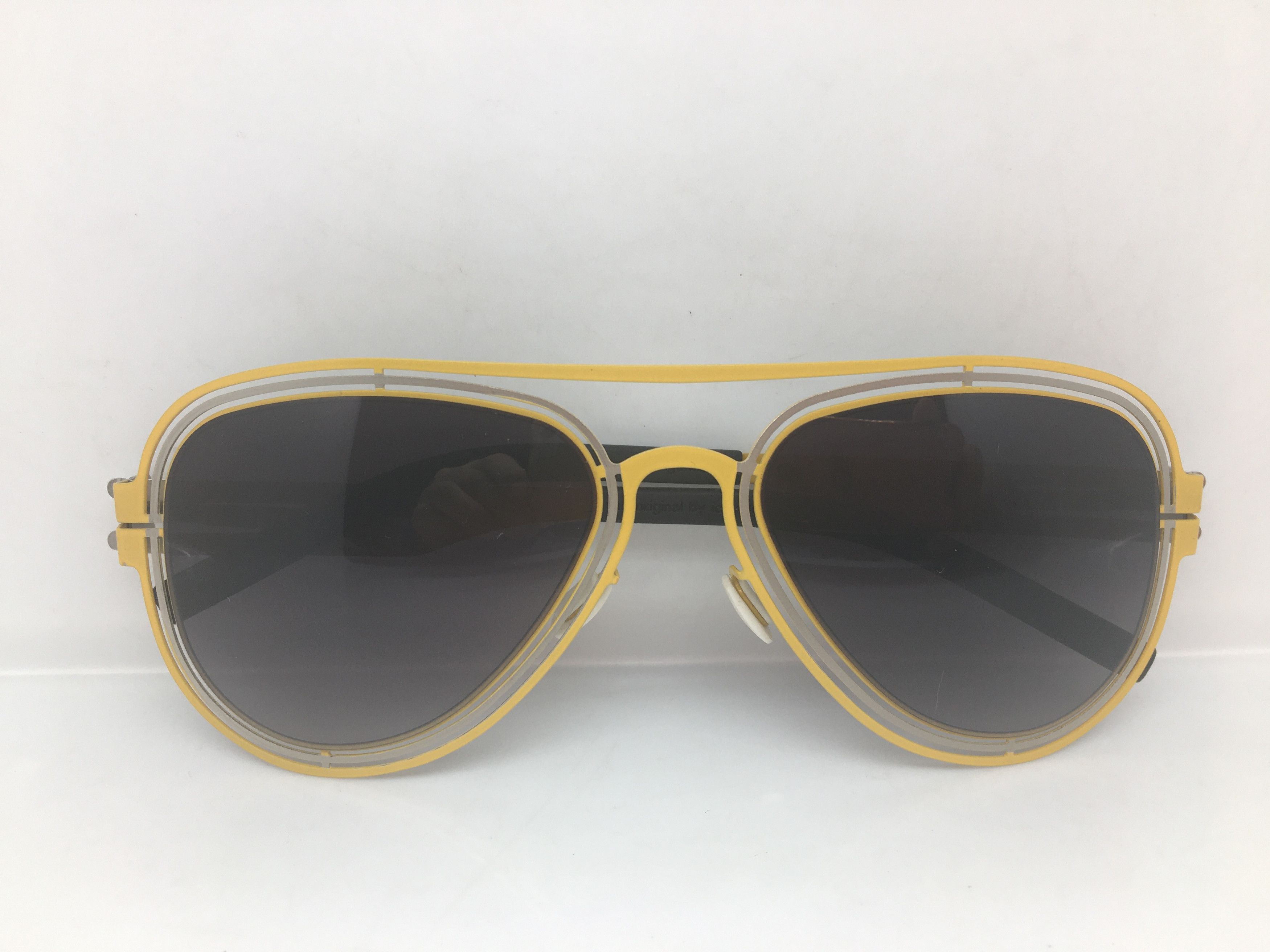 Other Silver Yellow Alloy Aviator Sunglasses Frame Pilot Size ONE SIZE - 7 Thumbnail