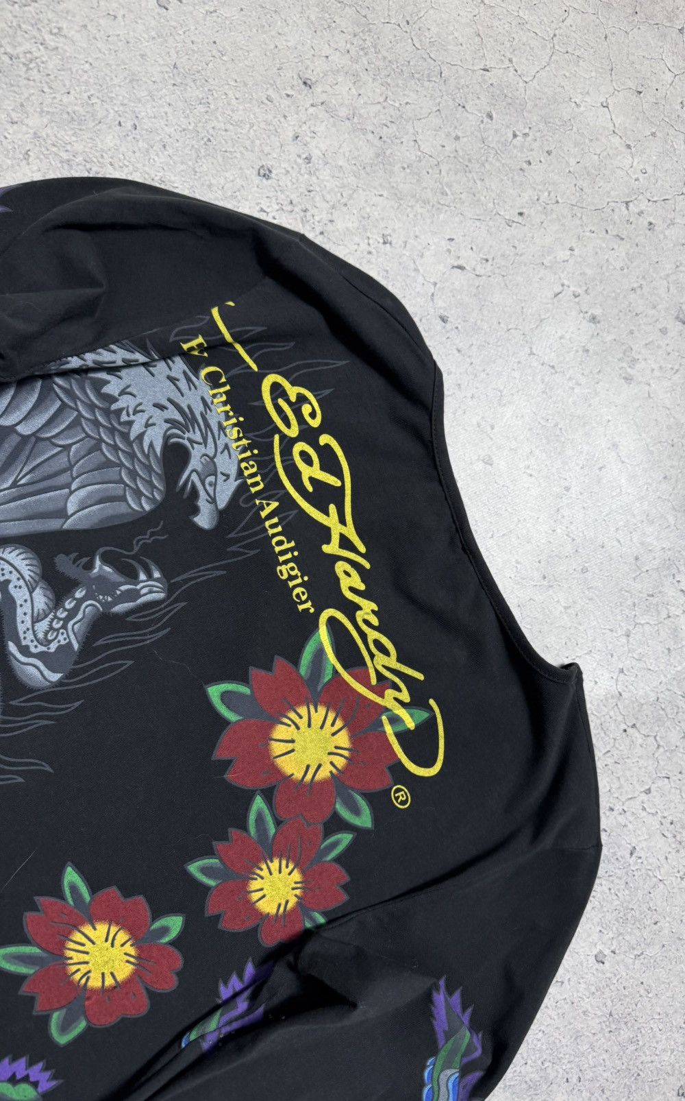 Ed Hardy Ed Hardy Christian Audigier Big Logo Over Print Longsleev Size US XS / EU 42 / 0 - 8 Thumbnail