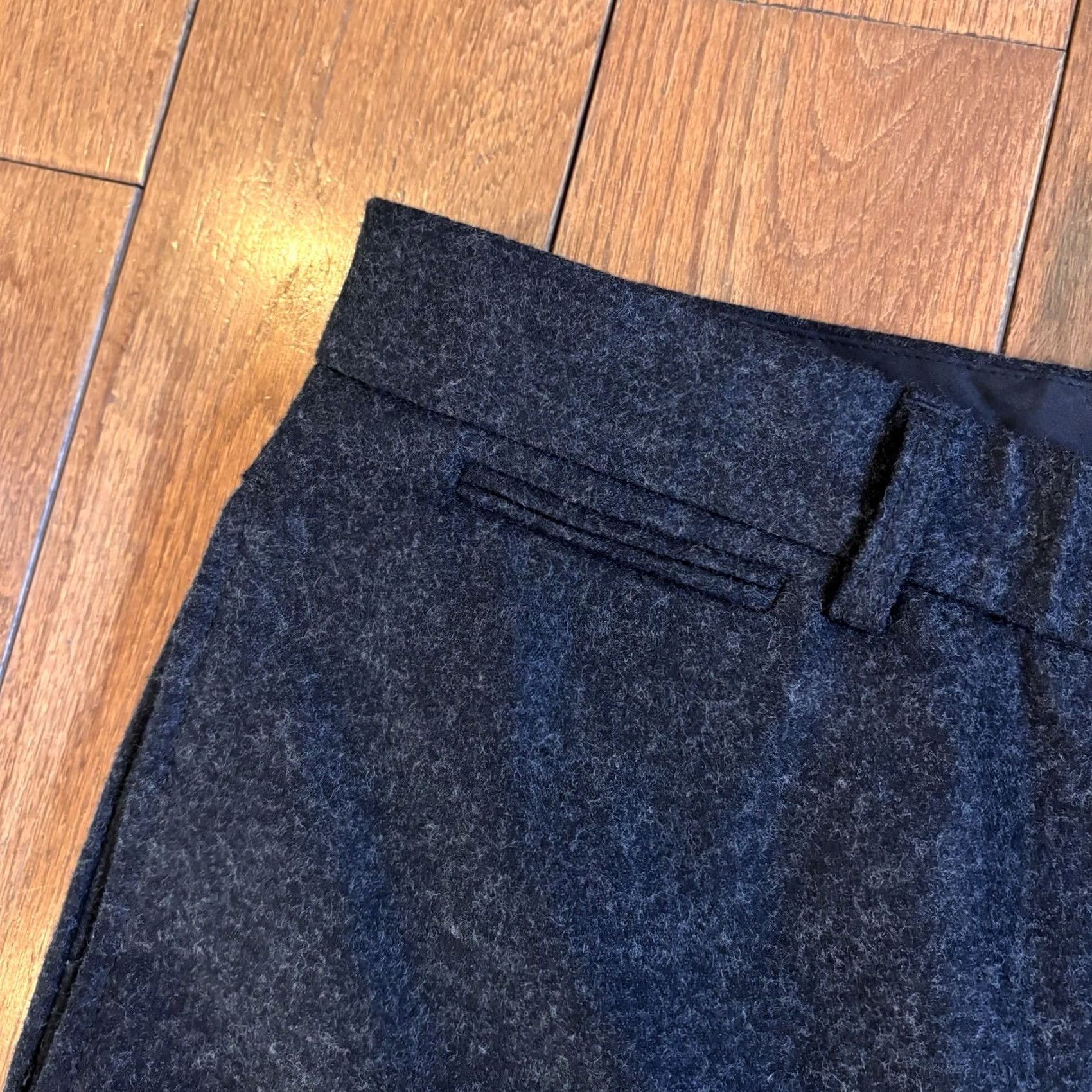 J.Crew Mens J.CREW Dress Pants 100% Wool Flat Front Dark Gray 35x30 Wool Pants Mens Regular Size US 35 - 3 Thumbnail