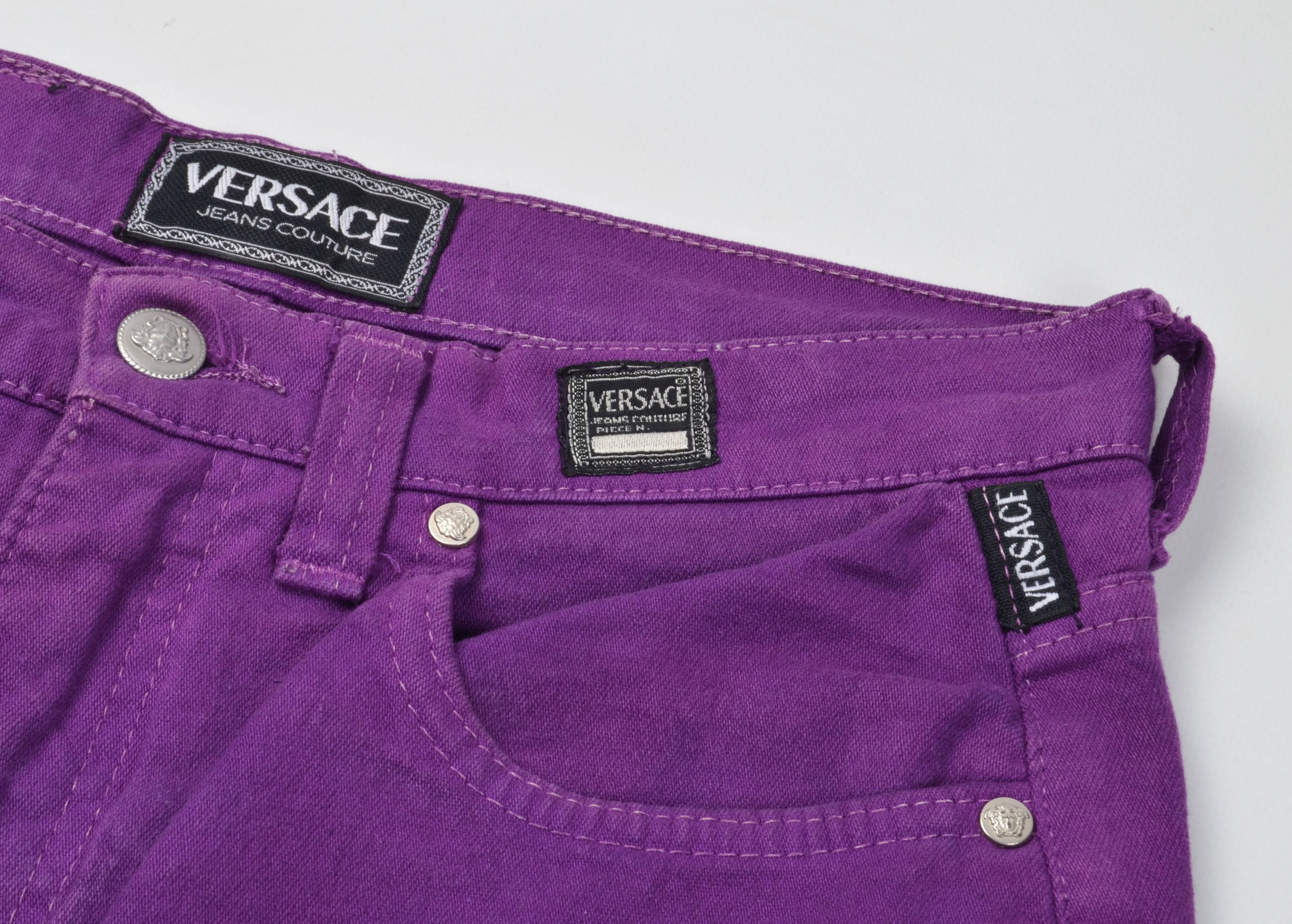 Versace × Versace Jeans Couture × Vintage Vintage Versace Jeans Couture Purple High Waisted Pants Size 28" / US 6 / IT 42 - 4 Thumbnail