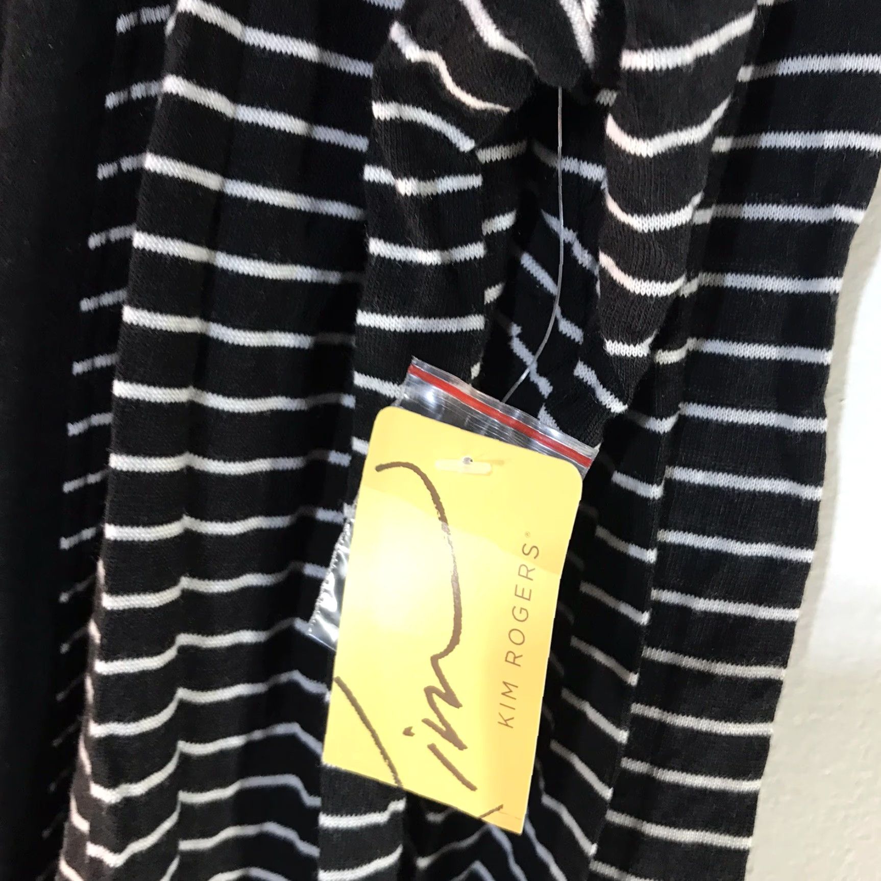 Vintage Kim Rogers Black/White Striped Open Front Soft Knit Cardigan Womens Size XL New Size XL / US 12-14 / IT 48-50 - 4 Thumbnail