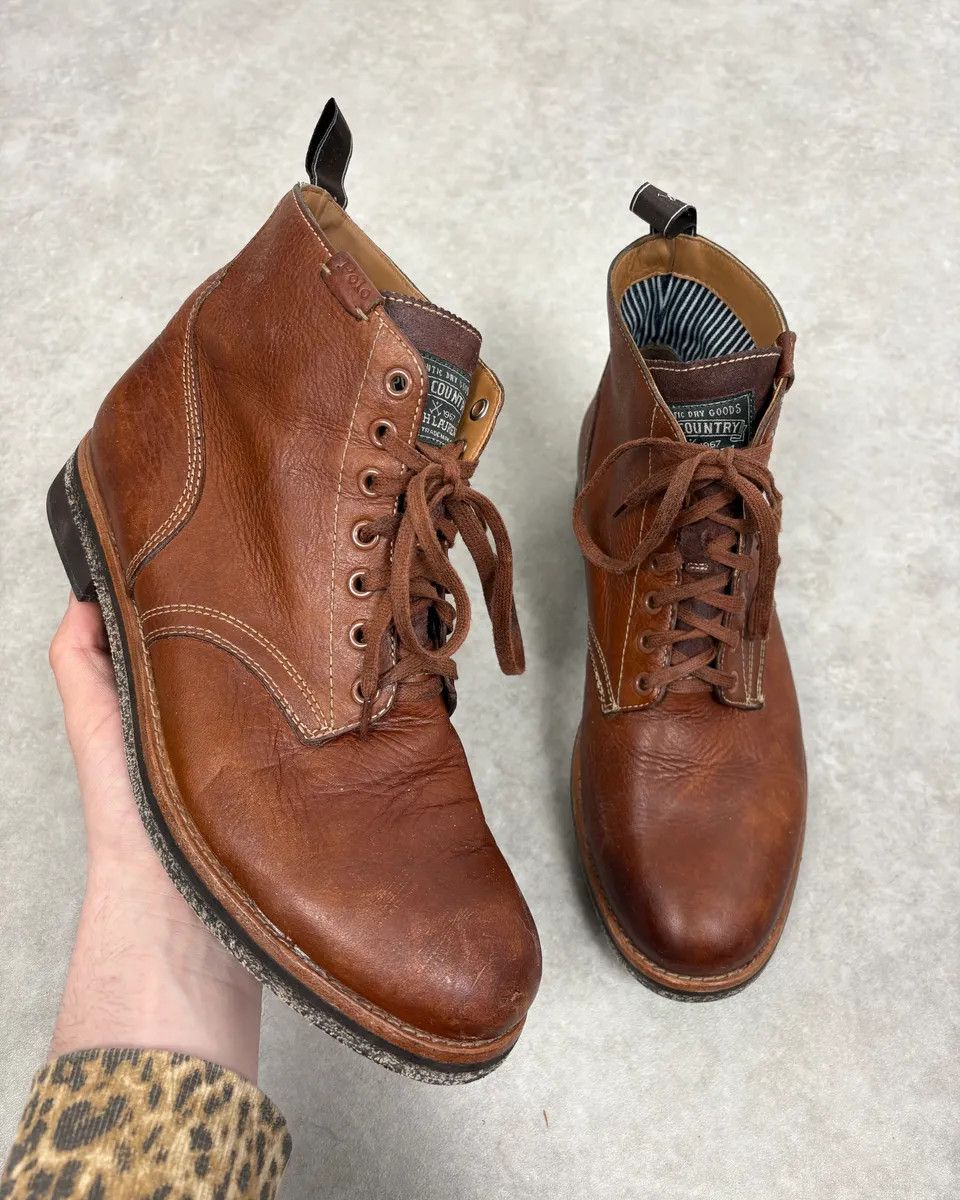 Polo Ralph Lauren Ralph Lauren Brown Leather Army Boots Size US 9 / EU 42 - 1 Thumbnail