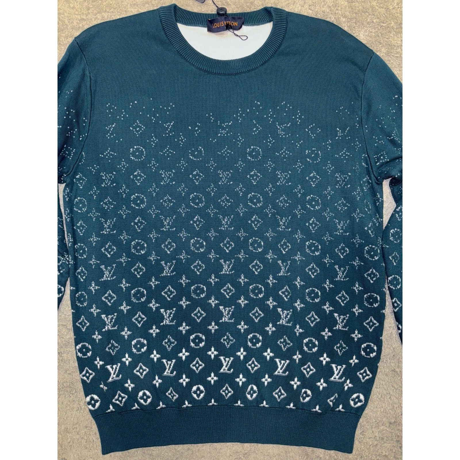 Louis Vuitton Louis Vuitton Canard Teal White Logo Crewneck Sweater M Size US M / EU 48-50 / 2 - 3 Thumbnail