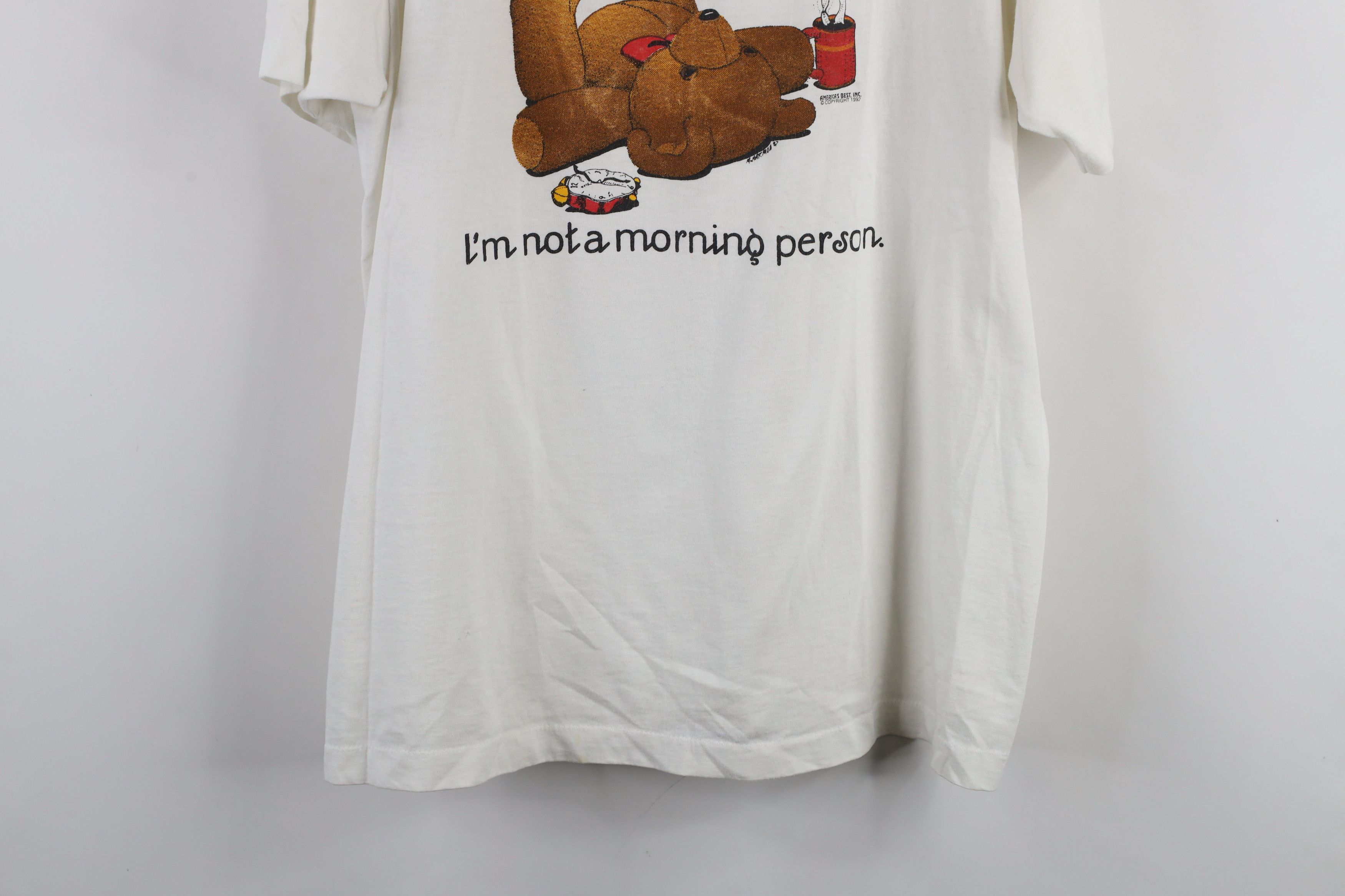 Vintage Vintage 90s Bear With Me Not A Morning Person T-Shirt USA Size L / US 10 / IT 46 - 3 Thumbnail